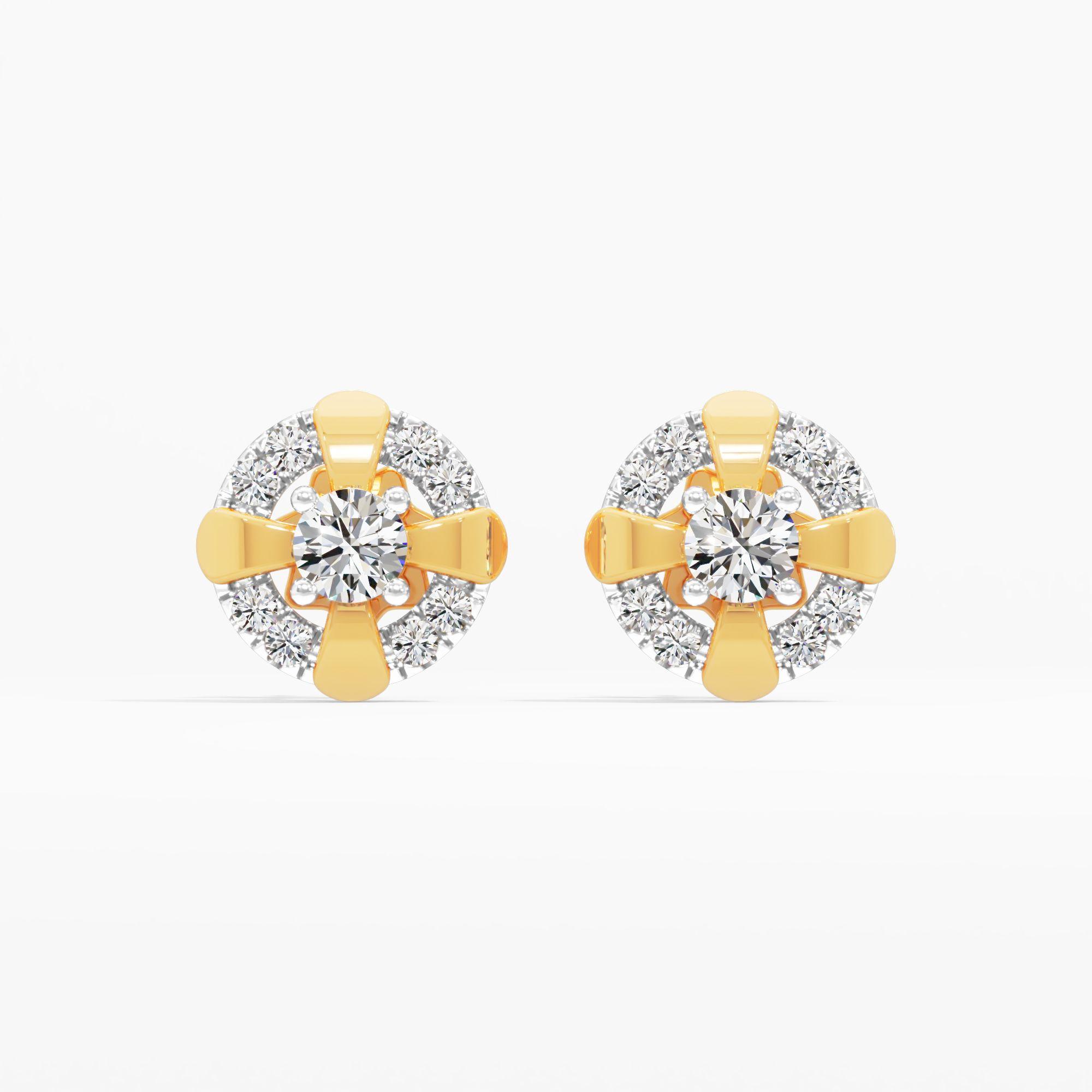 Gift Wrapped Solitaire Stud Earrings