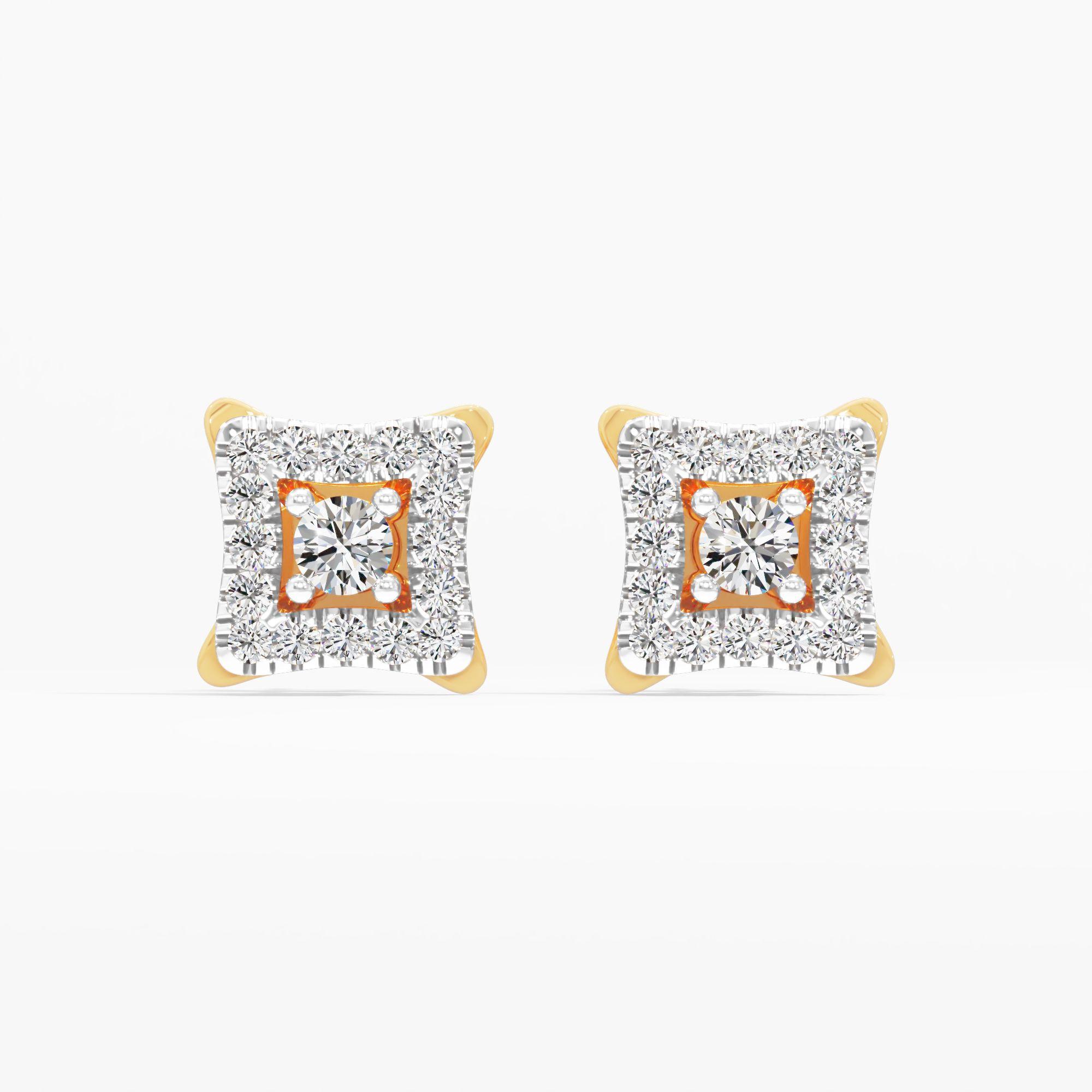 Velvet Cushion Solitaire Stud Earrings