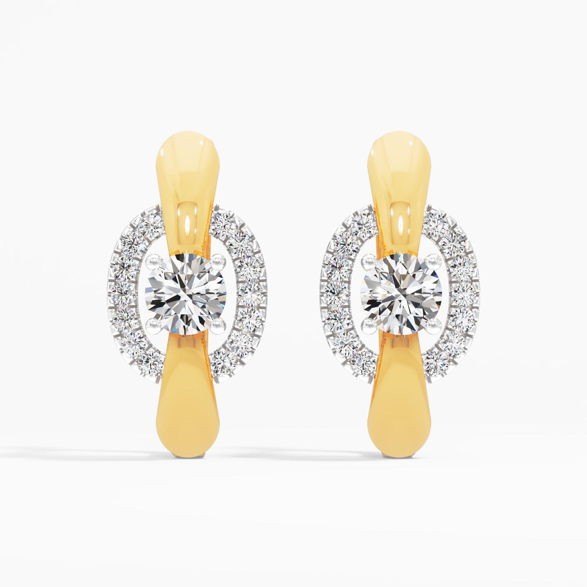 Equator Solitaire Hoop Earrings