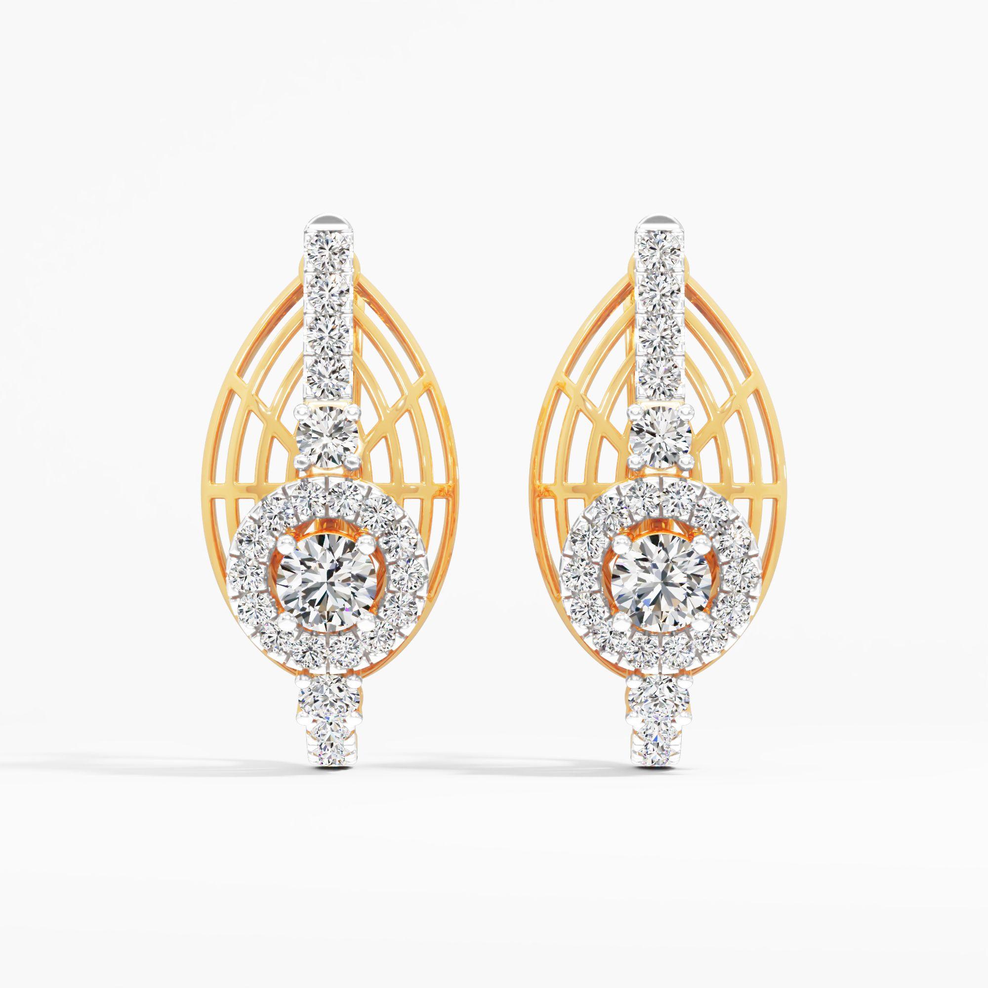 Surat Kite Solitaire Huggie Earrings