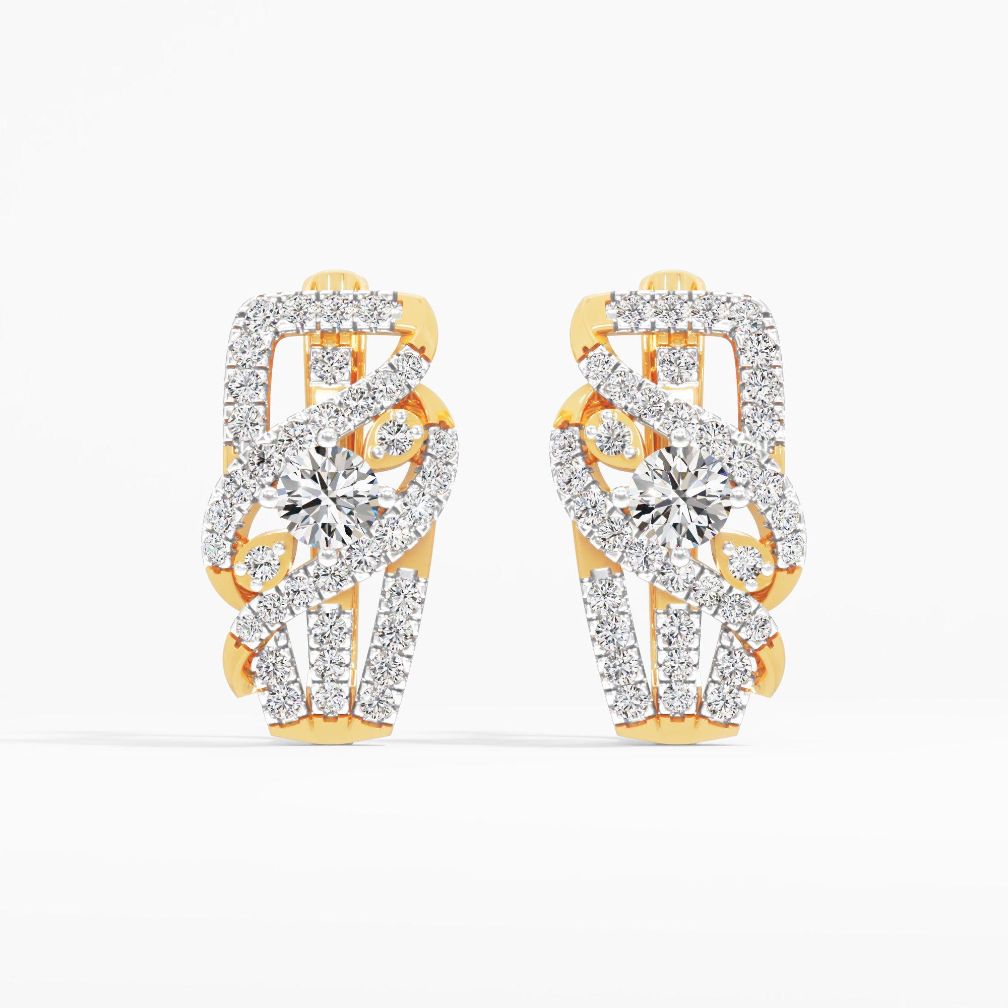 Luxe Leaf Pear Huggie Earrings