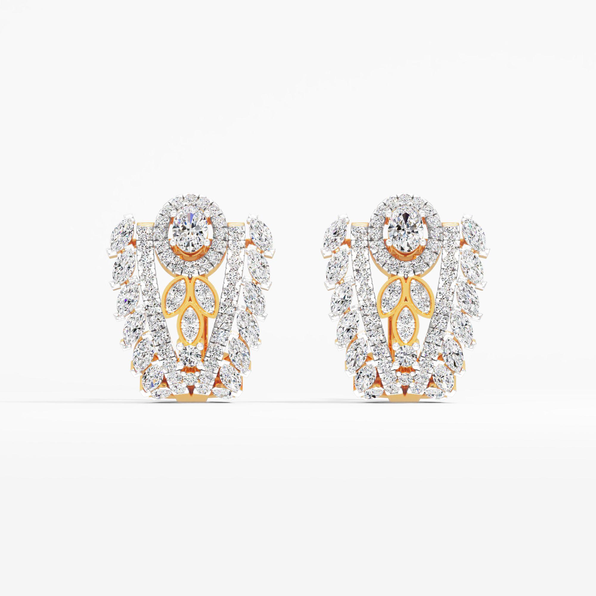 Marquise Crest Hoop Earrings