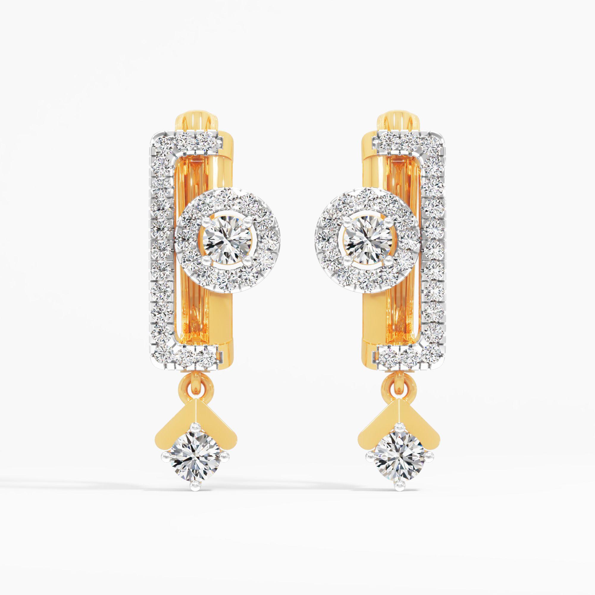 Double Solitaire Dangle Earrings