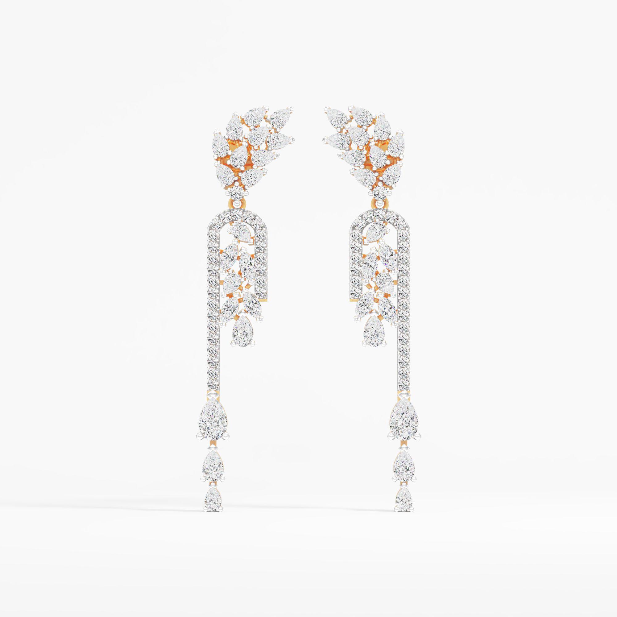 Leaf Motif Dangler Earrings