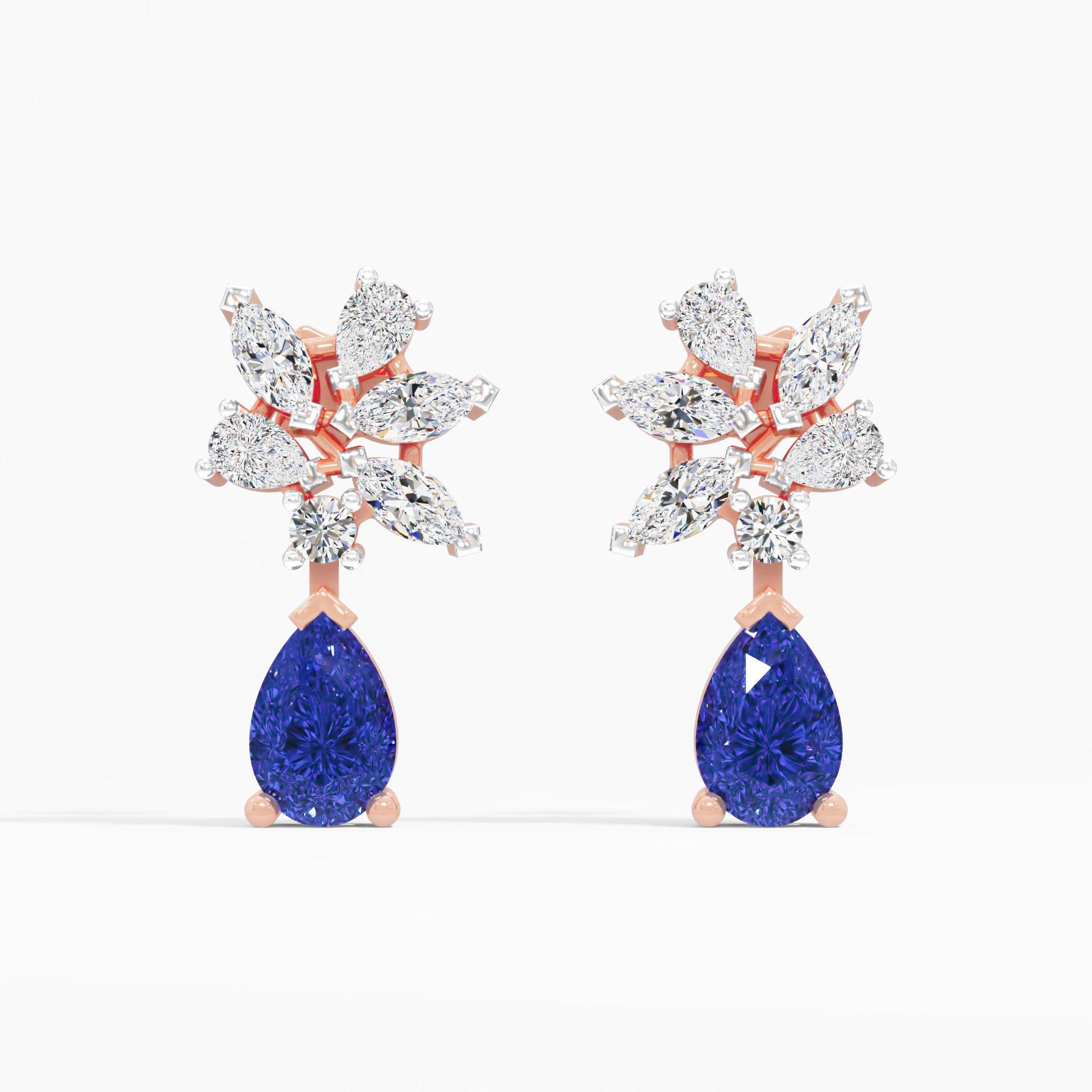 Sprig Sapphire Drop Earrings