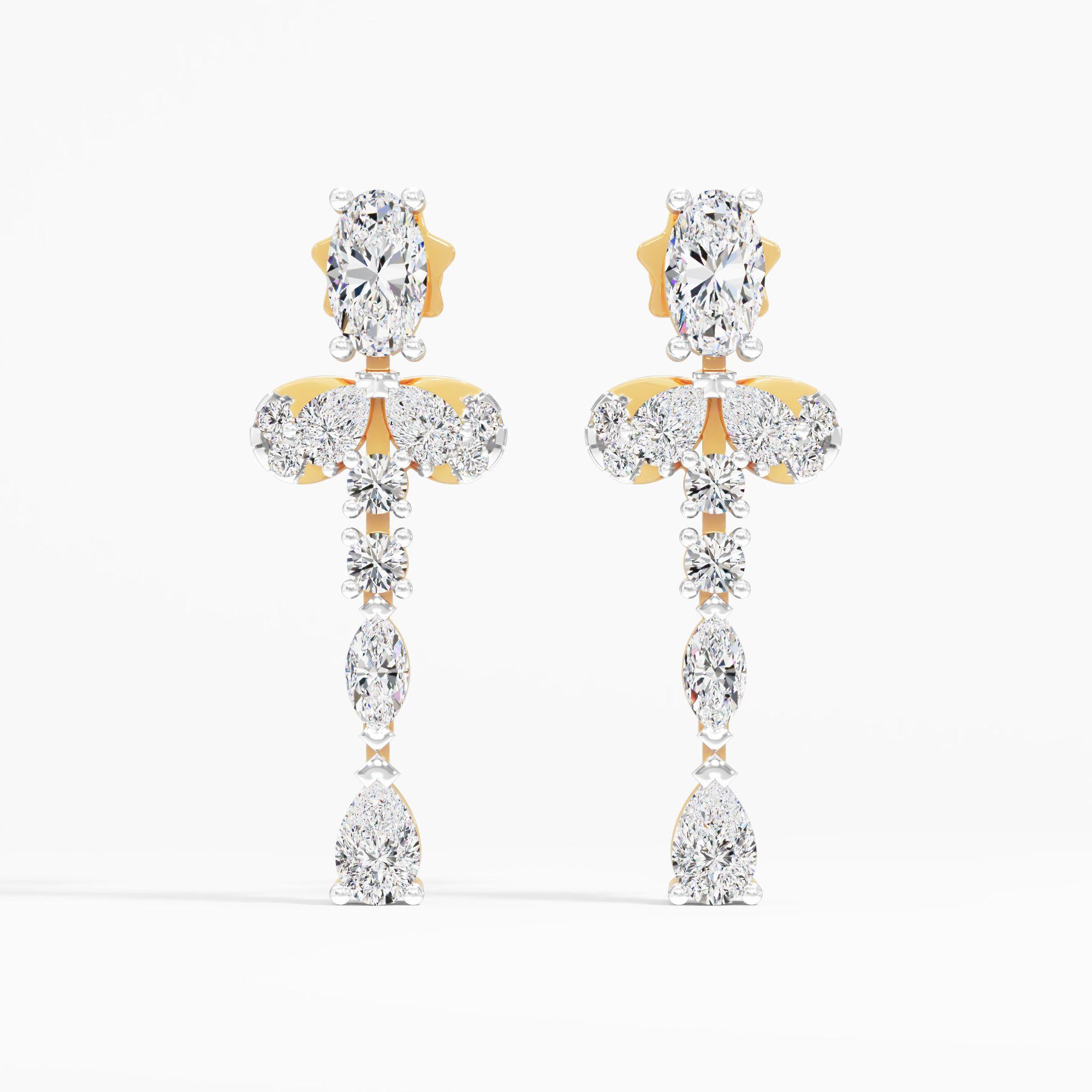 Cascading Dangler Stud Earrings