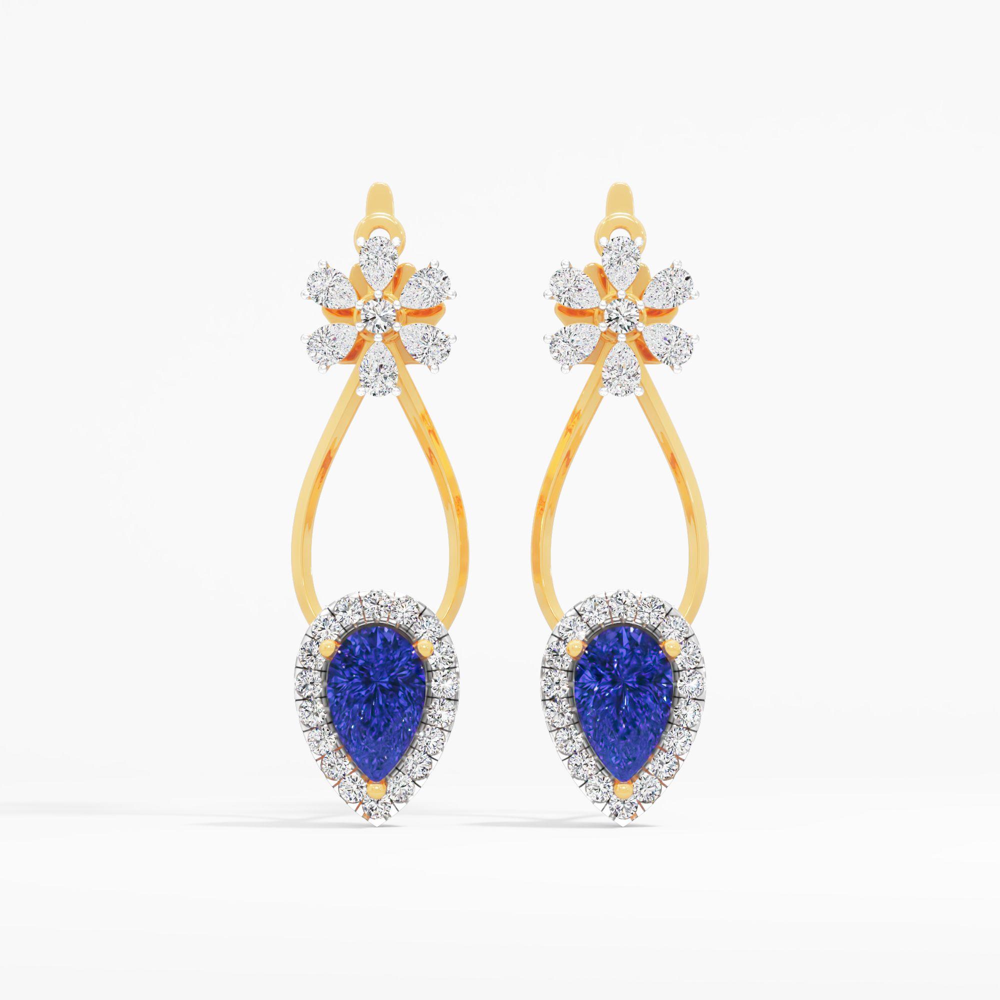 Double Pear Bloom Dangle Earrings