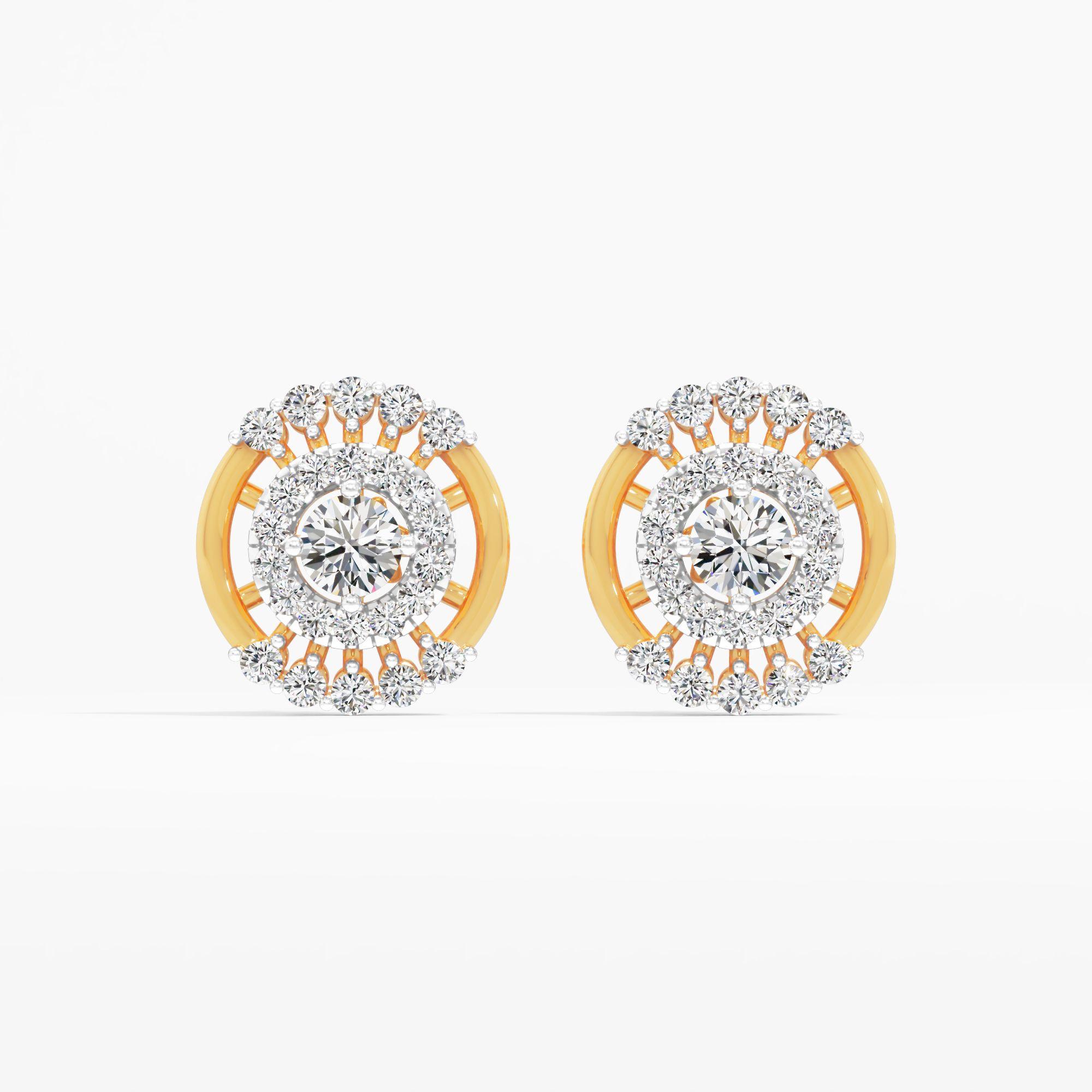 Ornate Double Halo Stud Earrings