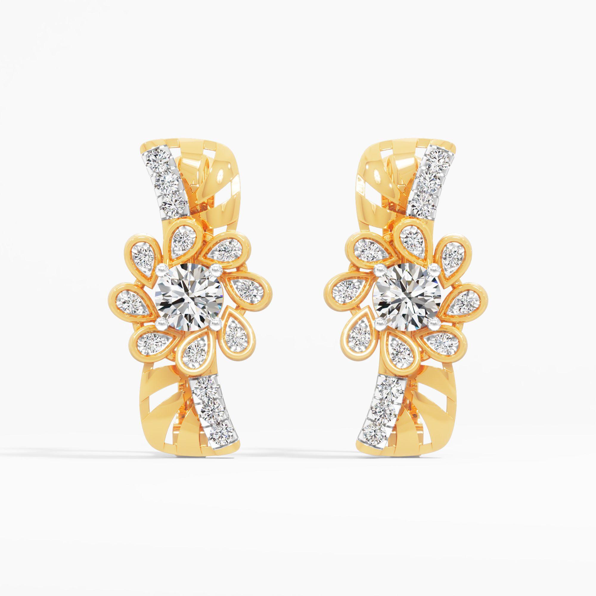 Flower Petals Huggie Earrings