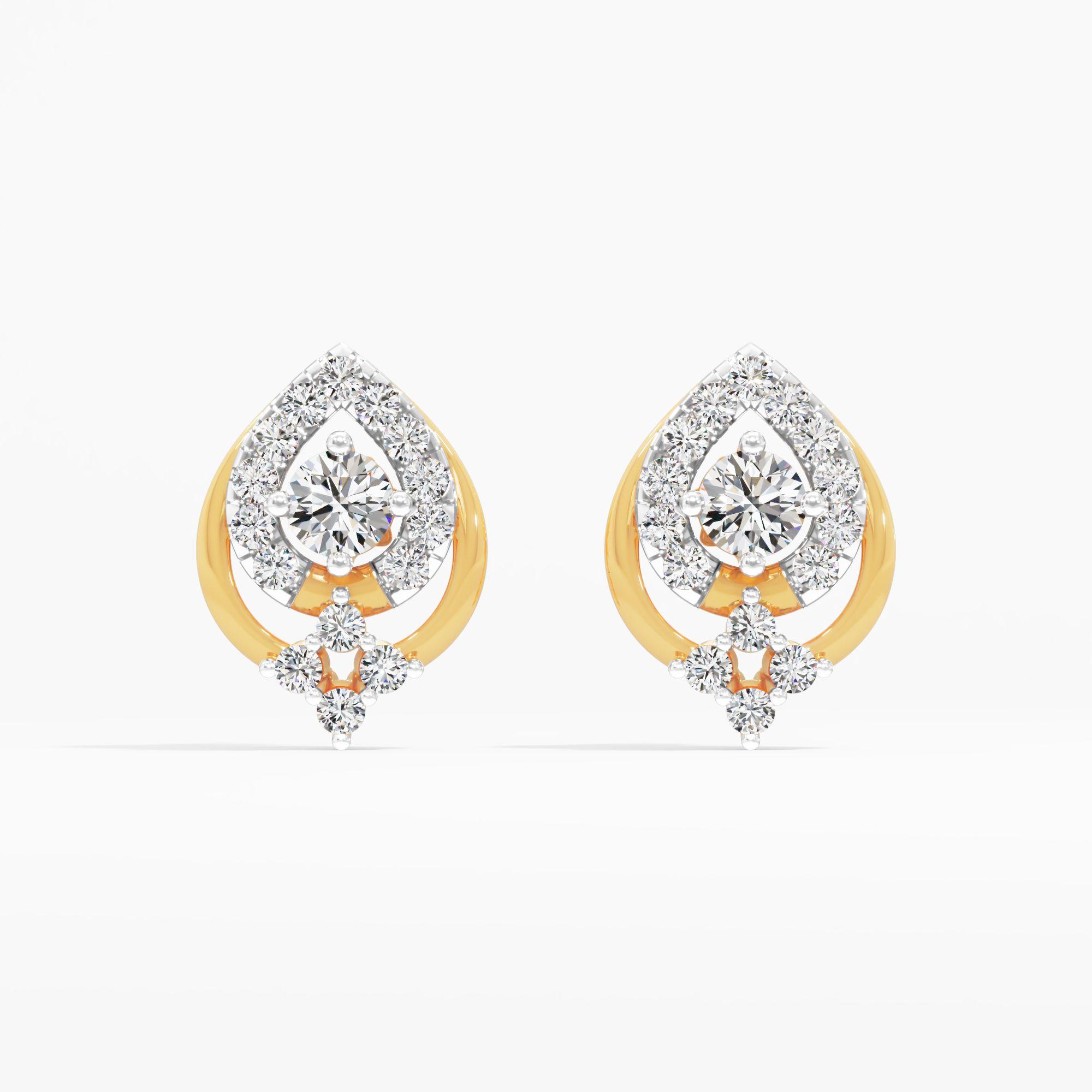 Quatrefoil Solitaire Stud Earrings