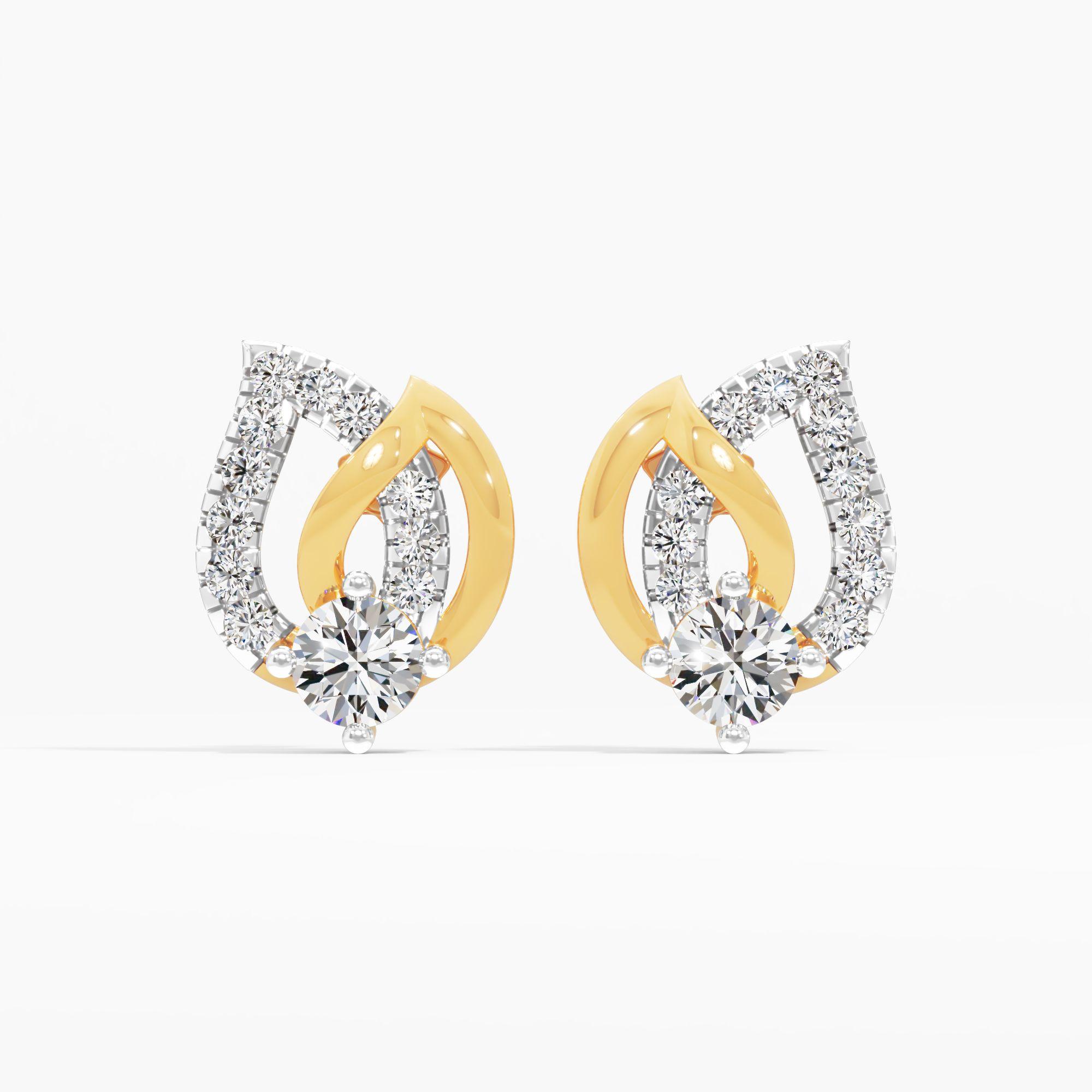 Twisted Duo Solitaire Stud Earrings