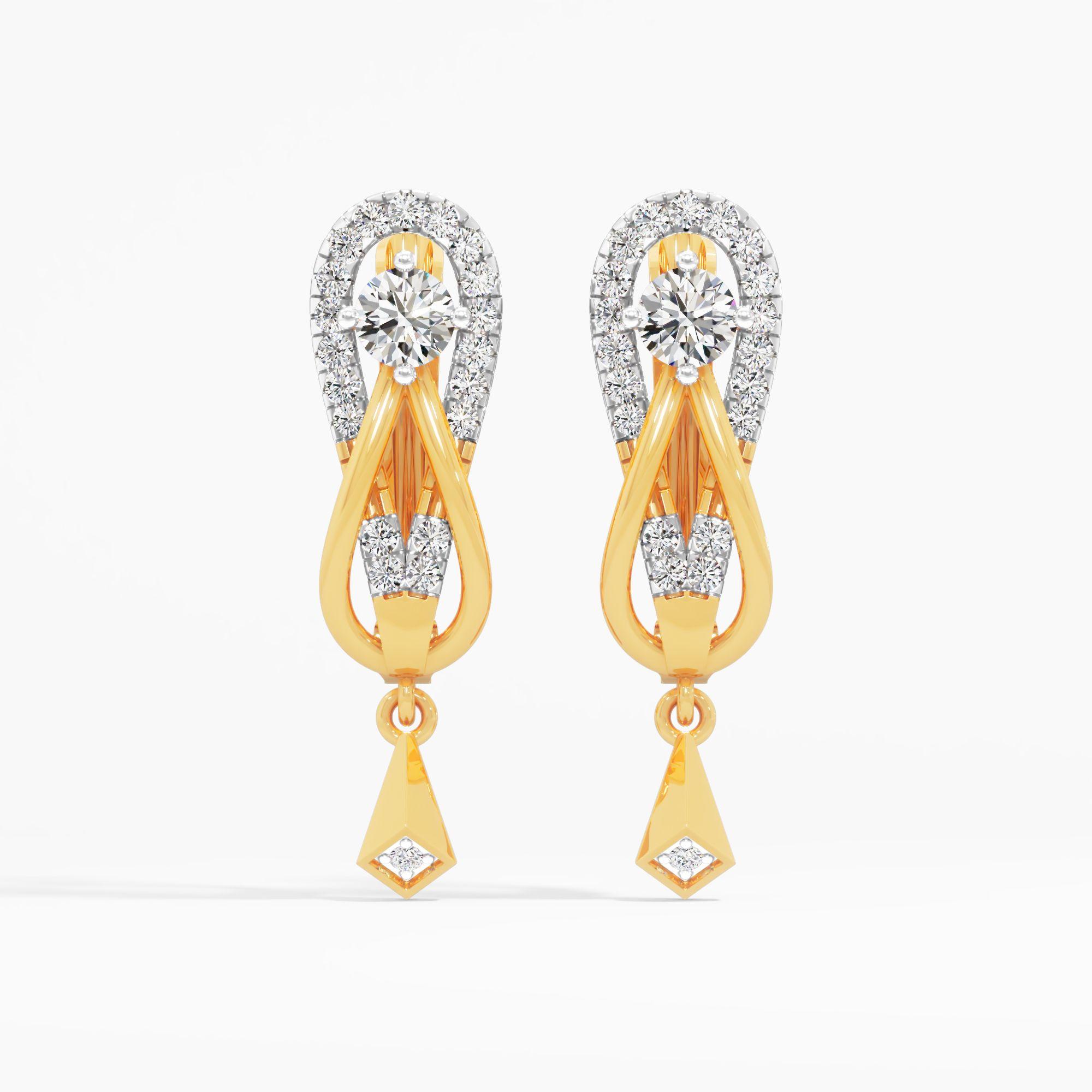 Twisted Loop Solitaire Drop Earrings