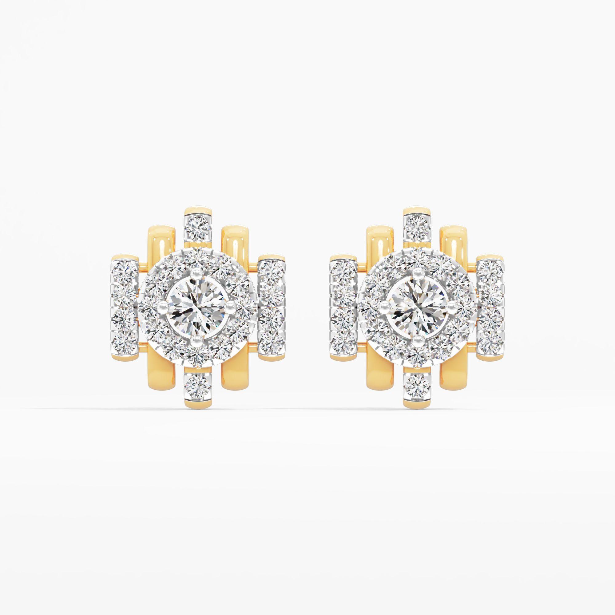 Art Deco Solitaire Stud Earrings