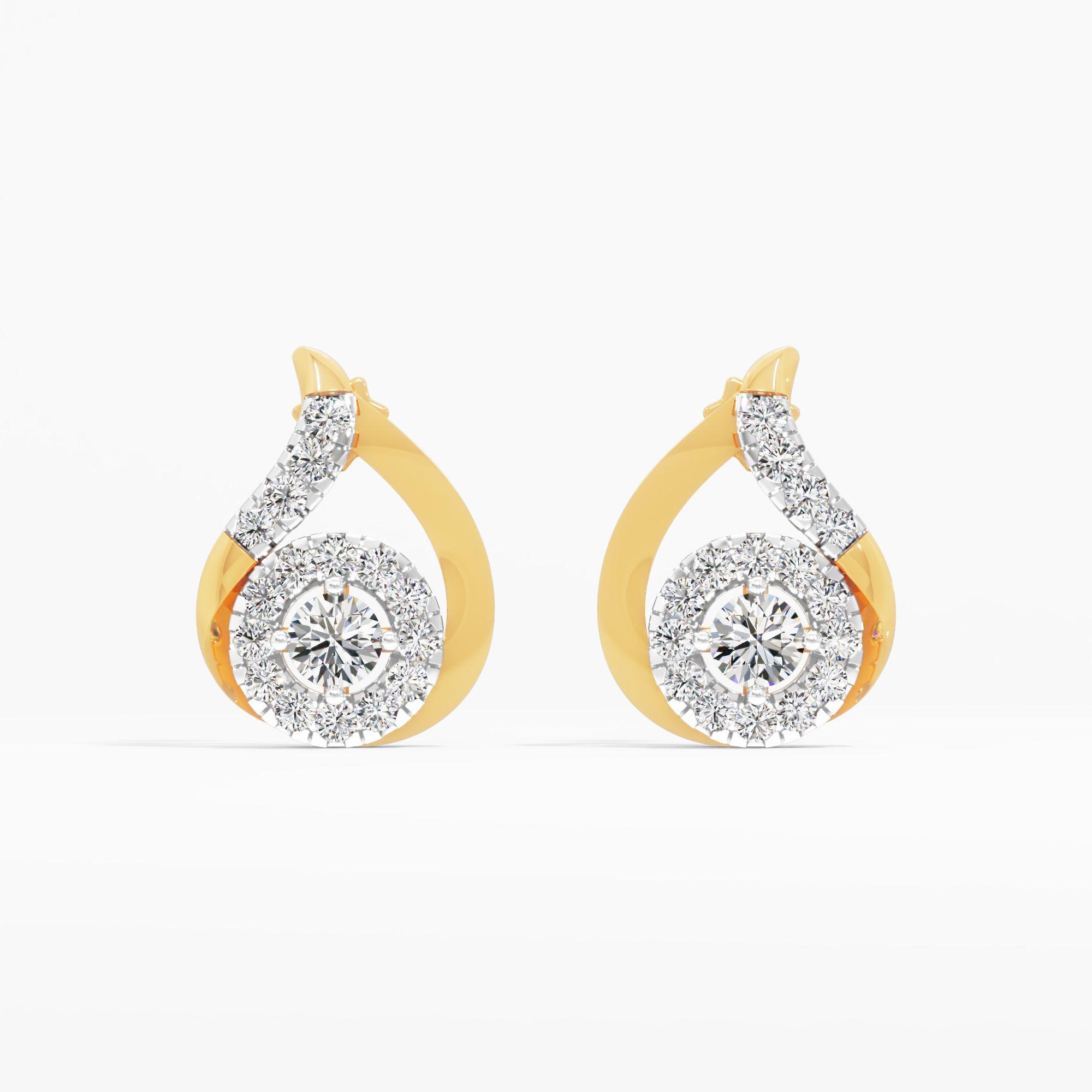 Swirl Embrace Solitaire Stud Earrings