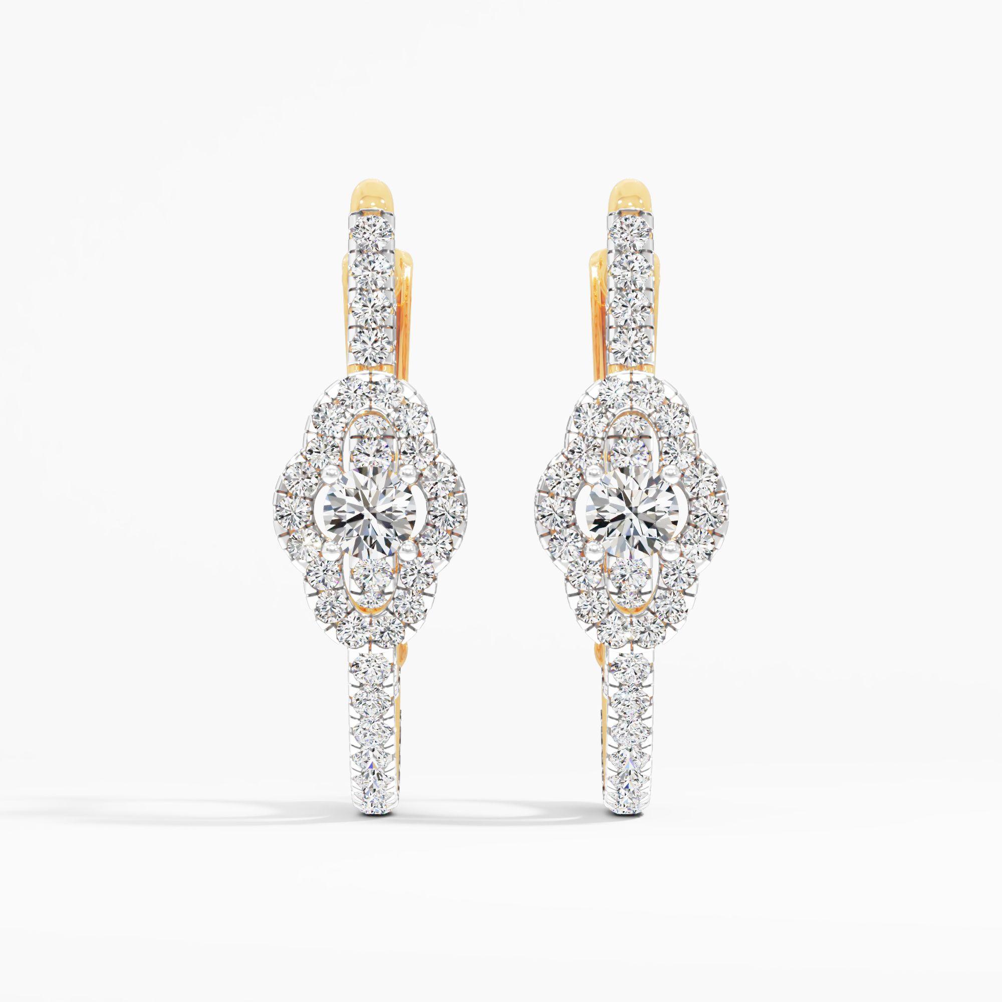 Elegant Flower Cluster Hoop Earrings
