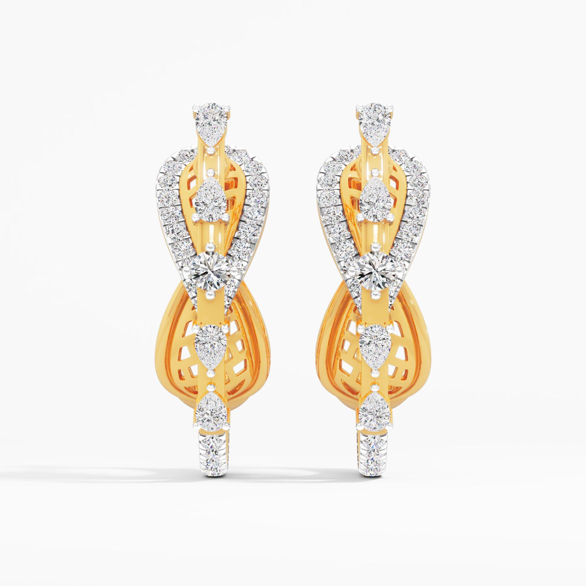 Infinity Pear Cluster Hoop Earrings