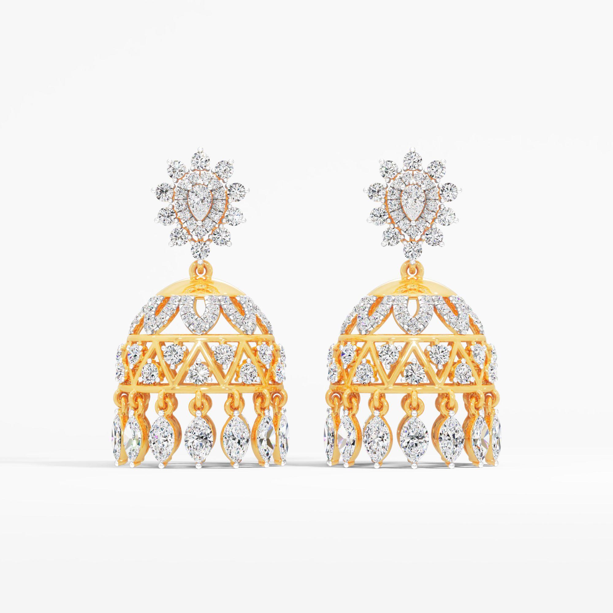 Floral Jhumka Dangle Earrings