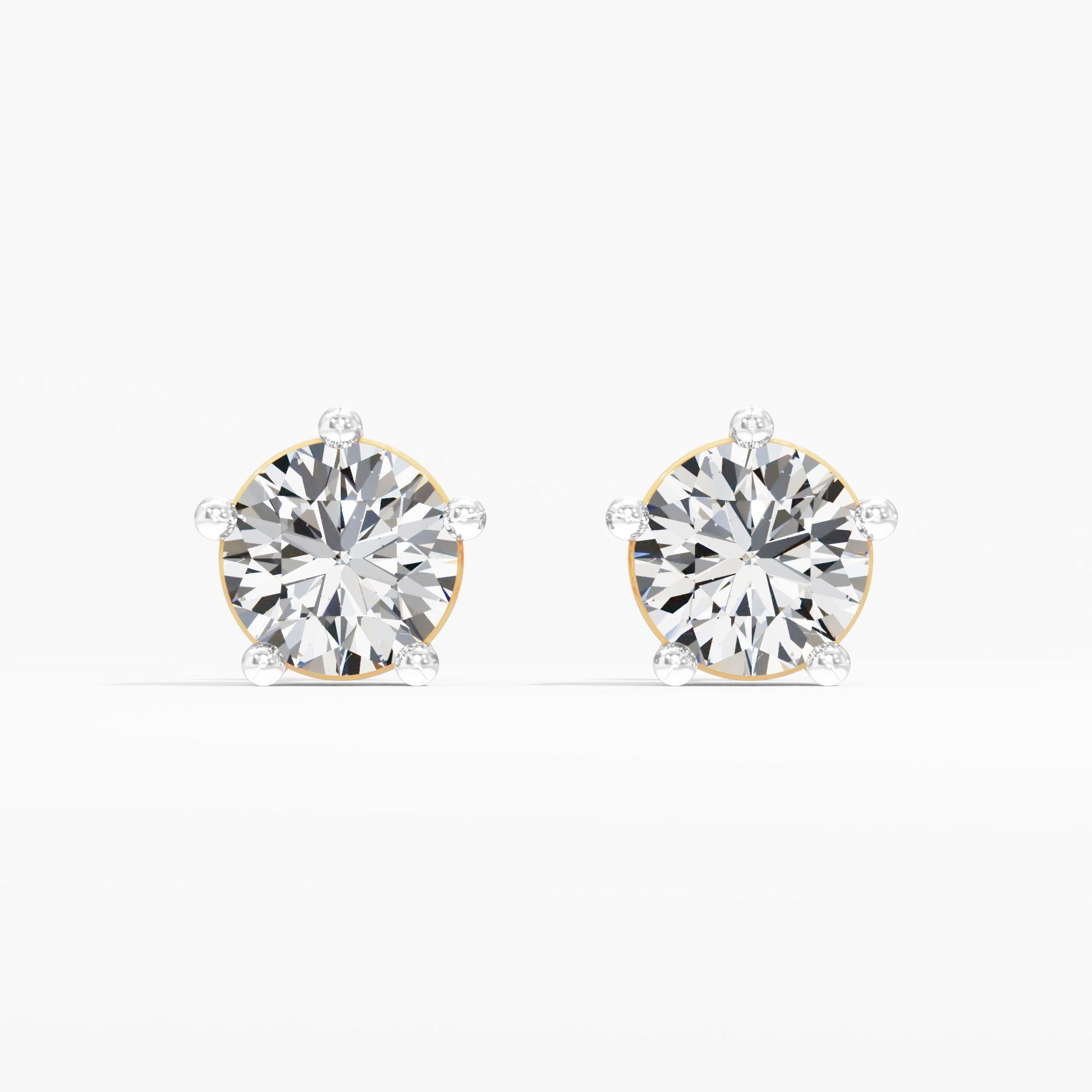 Nova Crest Solitaire Stud Earrings