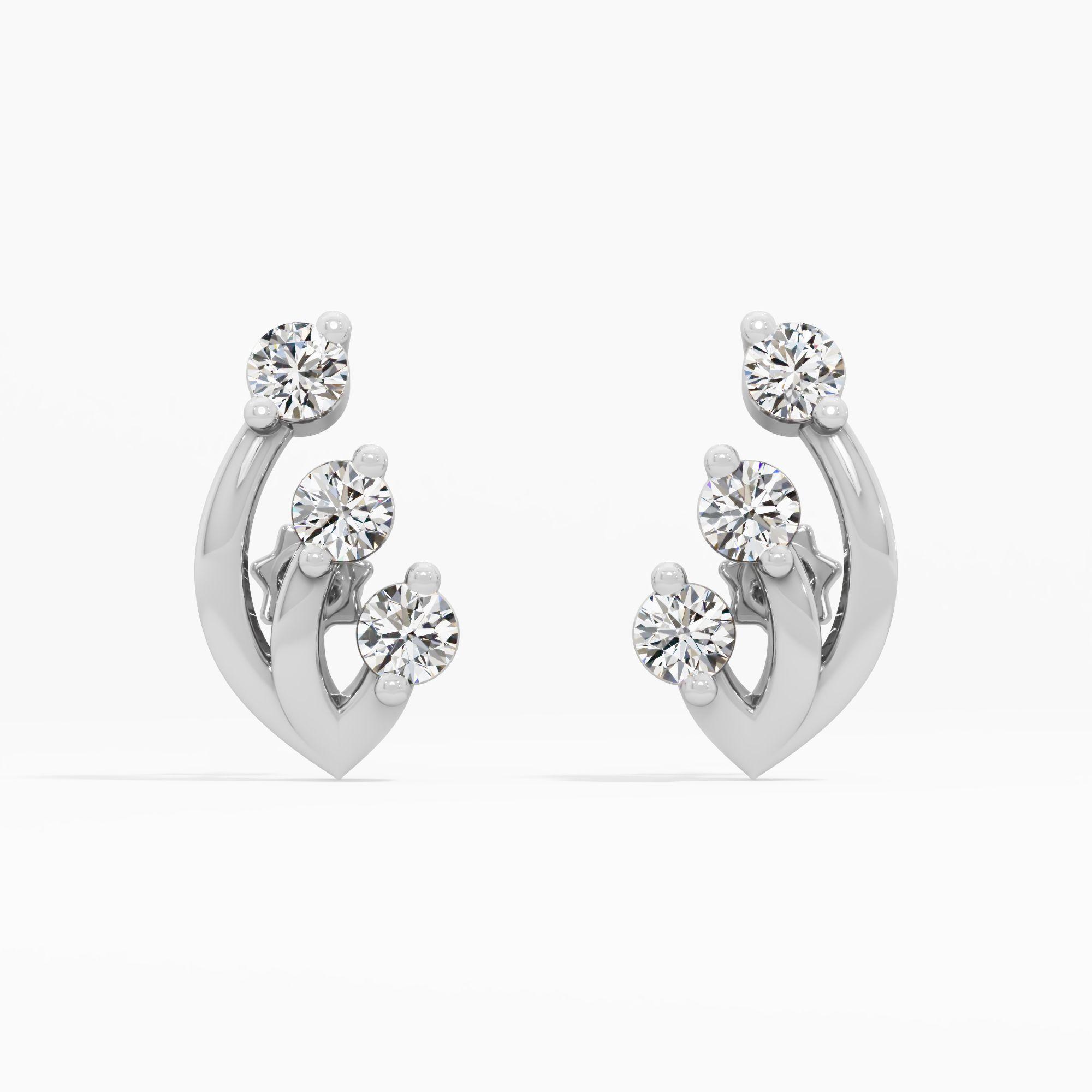 Ascending Trio Cluster Earrings