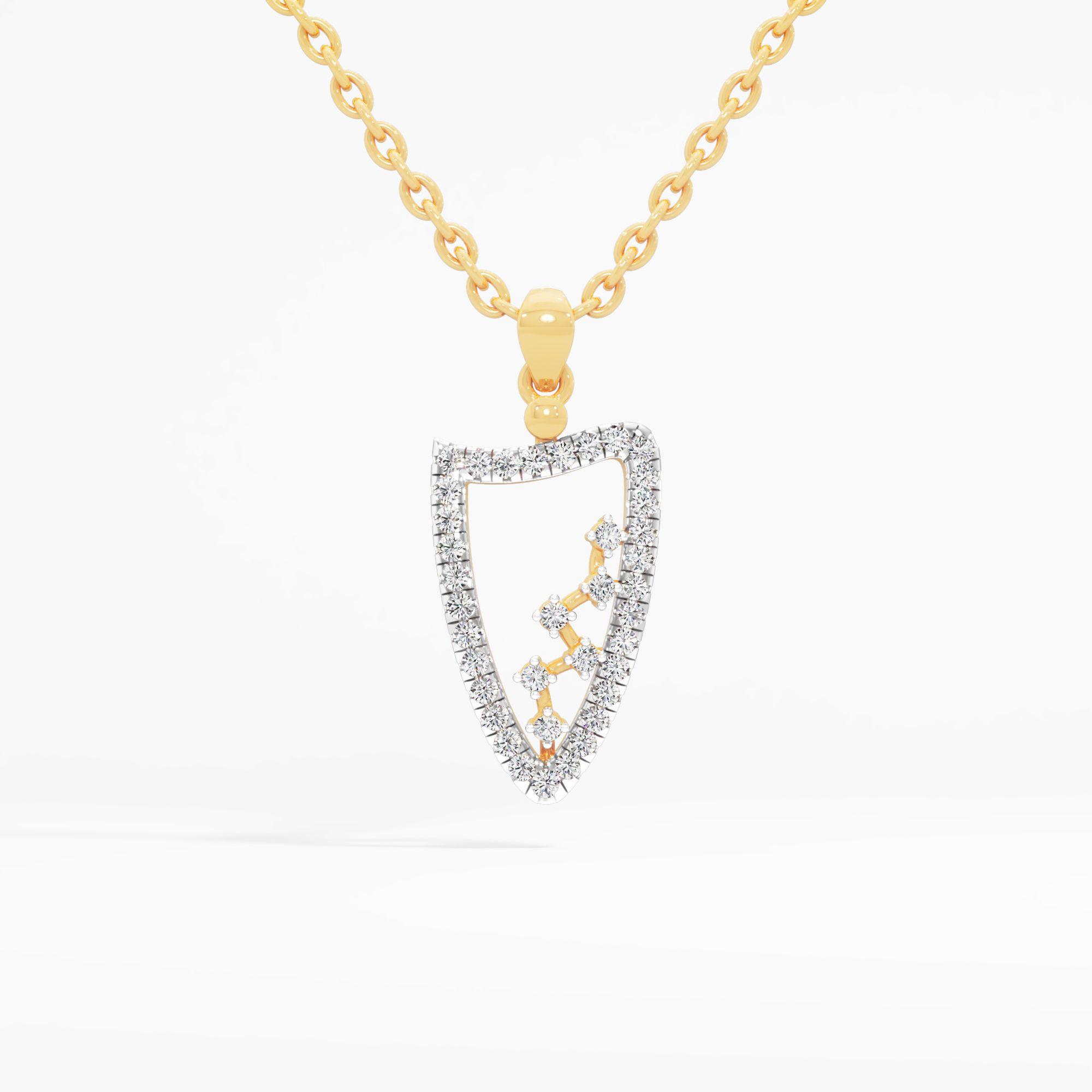 Shield Curve Diamond Pendant