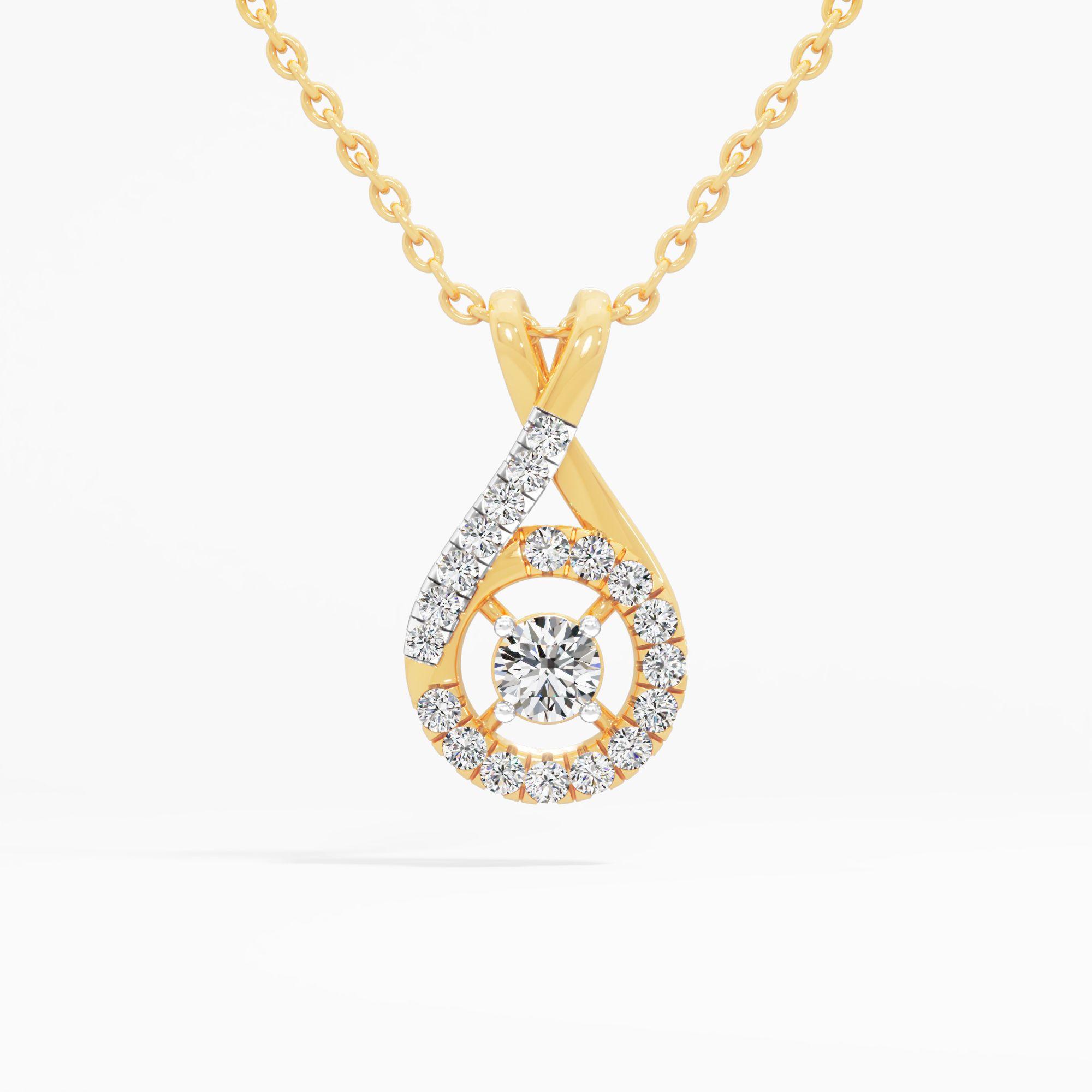 Spiral Drop Solitaire Pendant