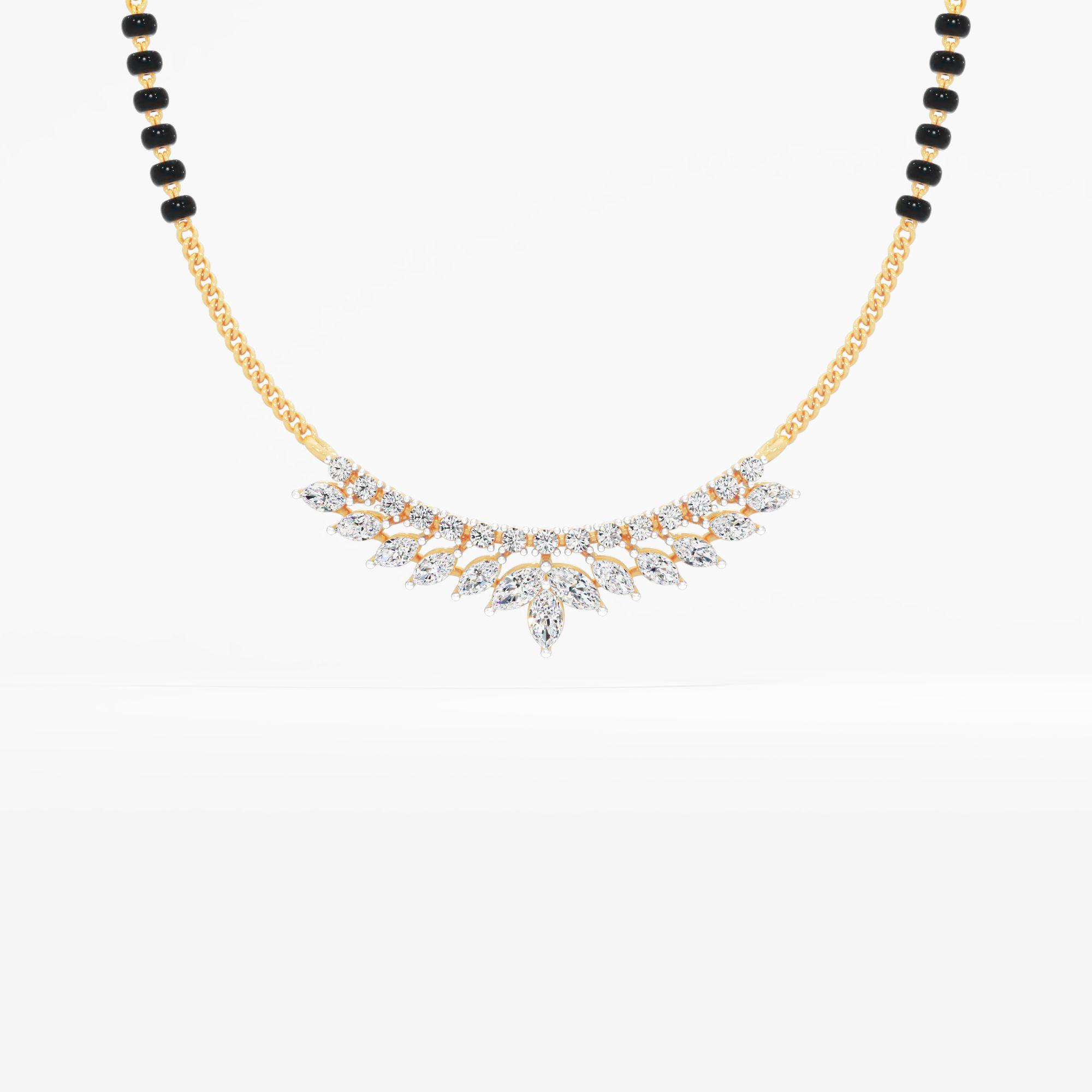 Marquise Leaf Mangalsutra Pendant