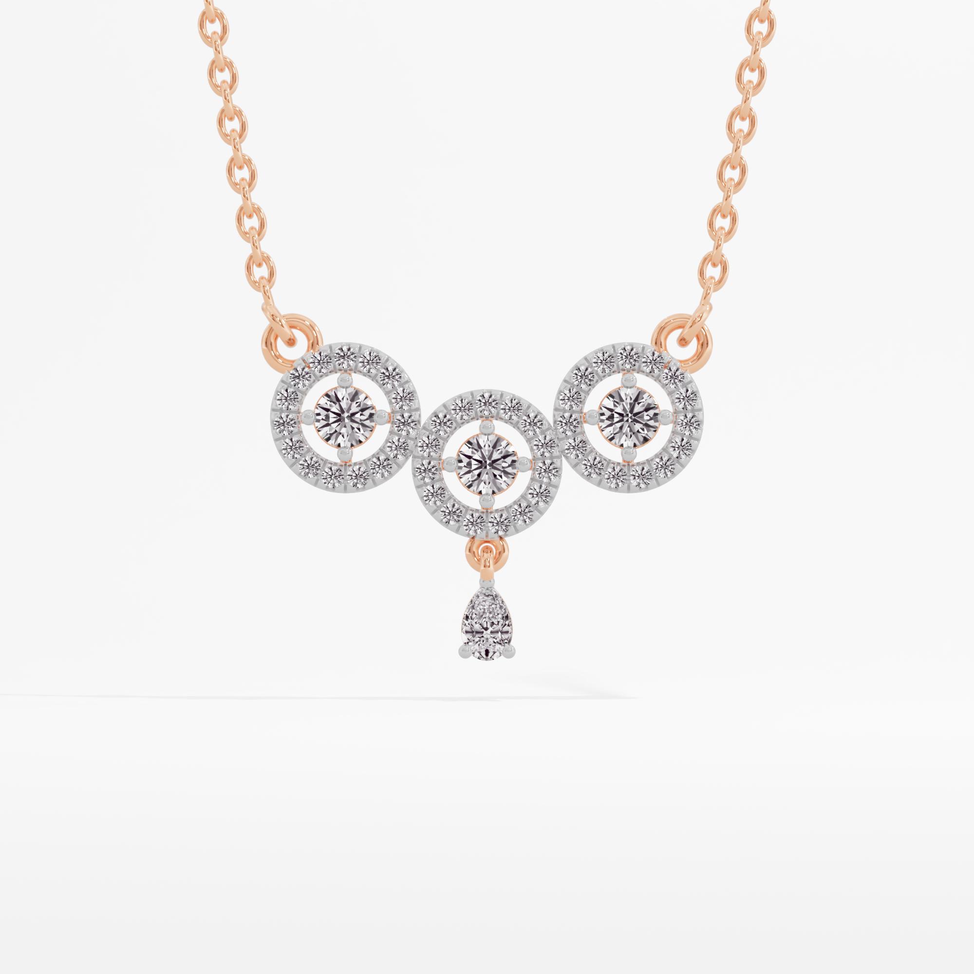 Charming Cascade 3 Stone Halo Mangalsutra