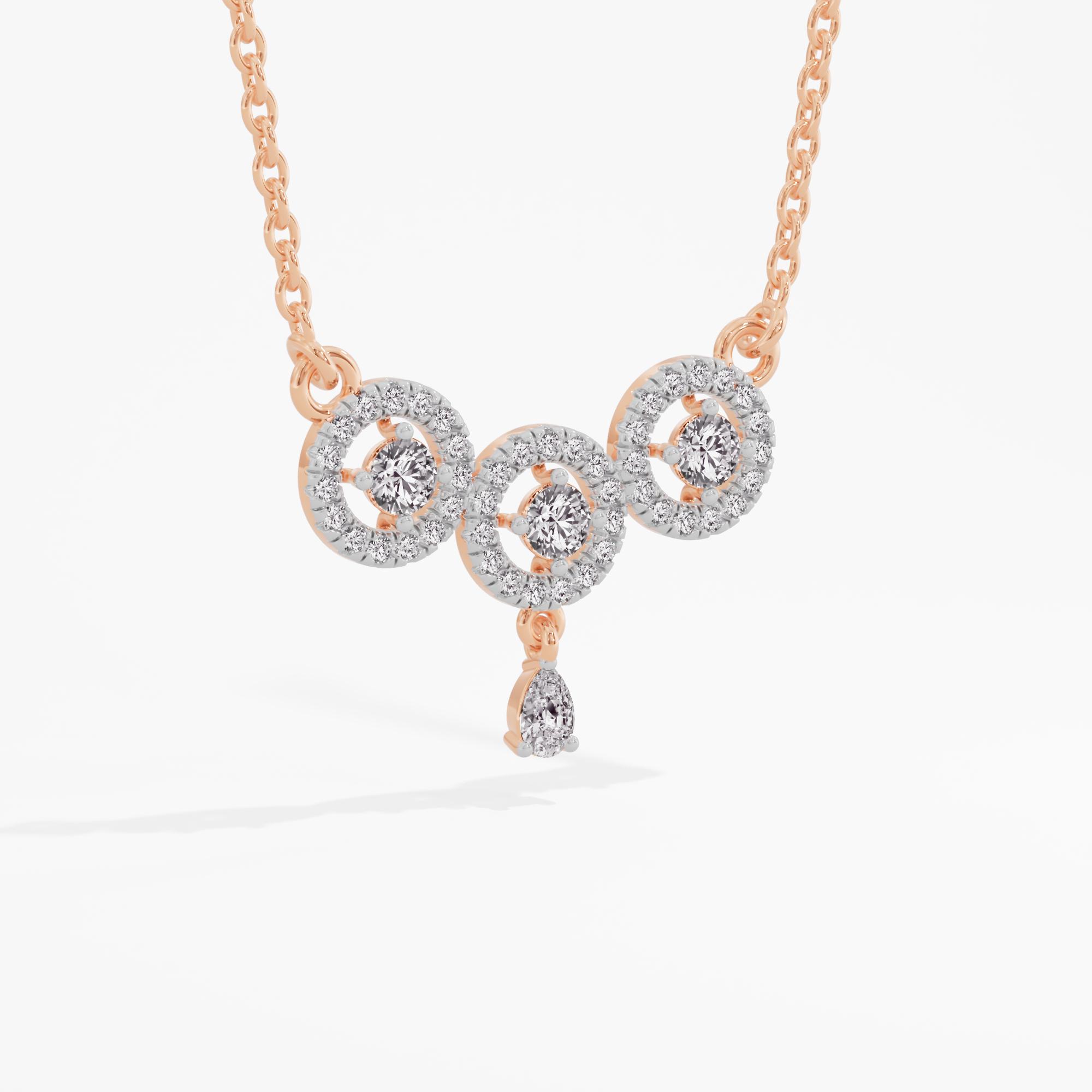 Charming Cascade 3 Stone Halo Mangalsutra