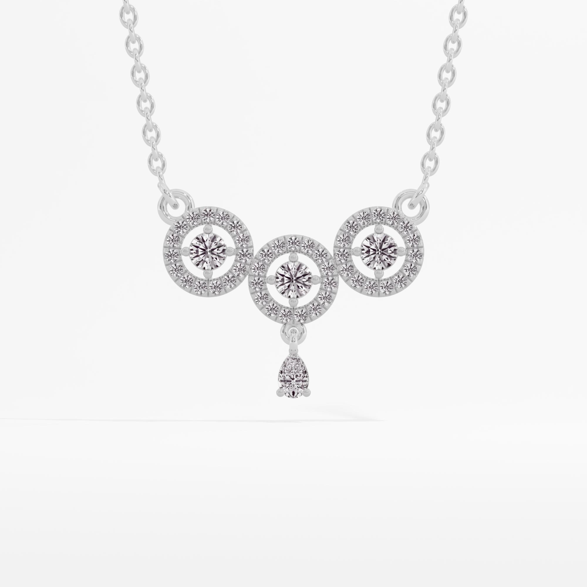 Charming Cascade 3 Stone Halo Mangalsutra