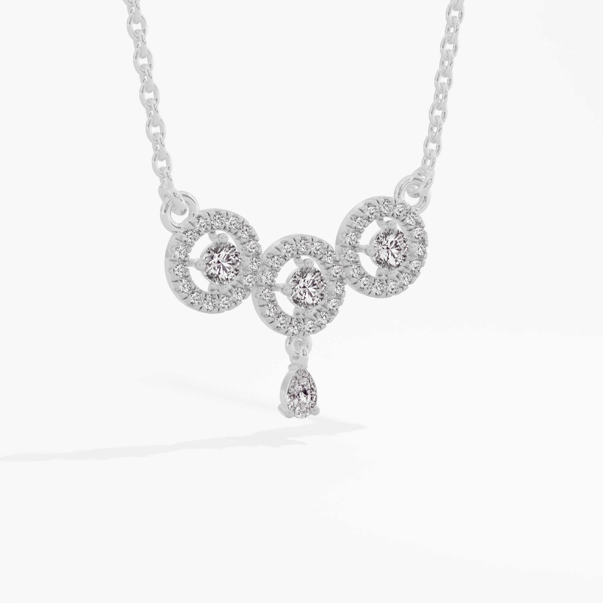 Charming Cascade 3 Stone Halo Mangalsutra