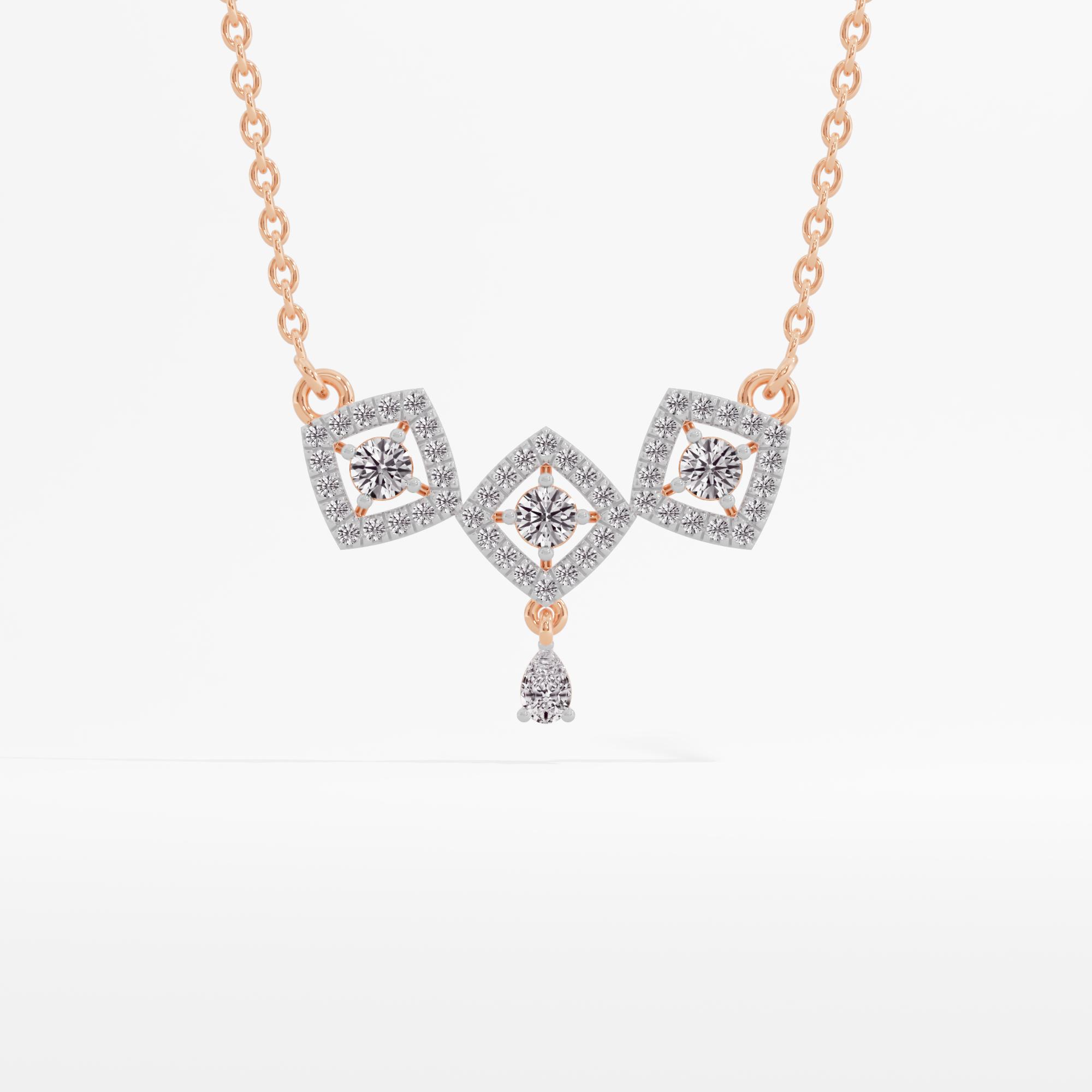 Heartfelt Grace 3 Stone Halo Mangalsutra
