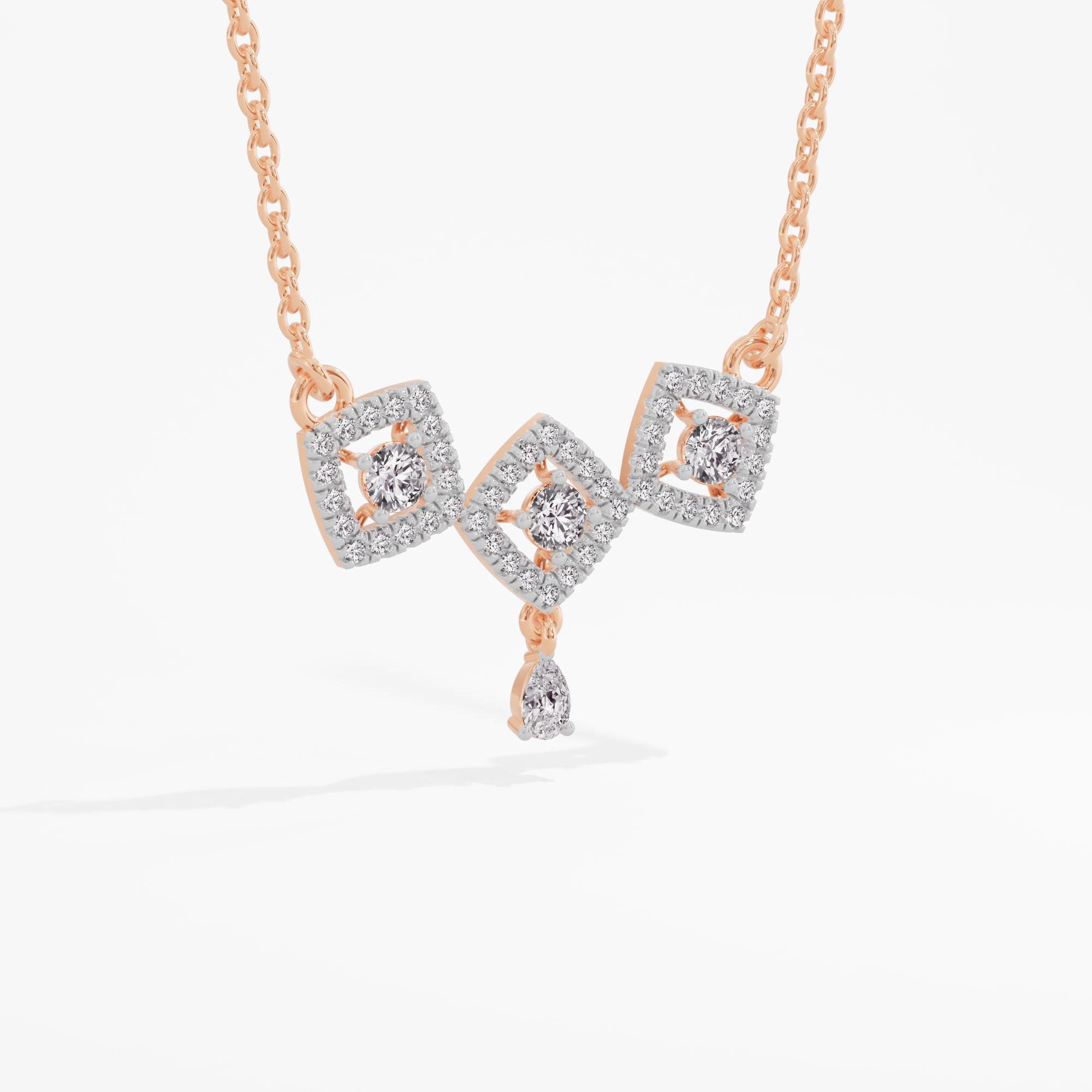 Heartfelt Grace 3 Stone Halo Mangalsutra