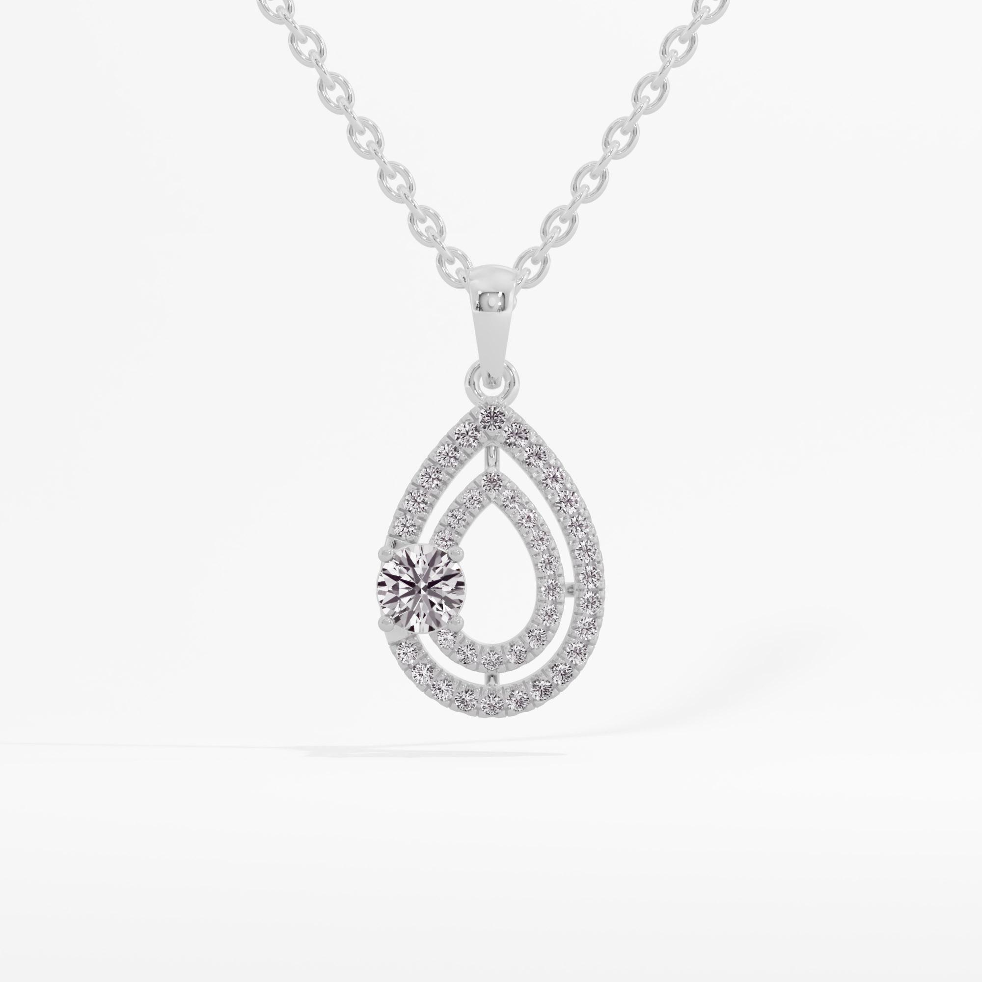 Pear Cascade Solitaire Pendant