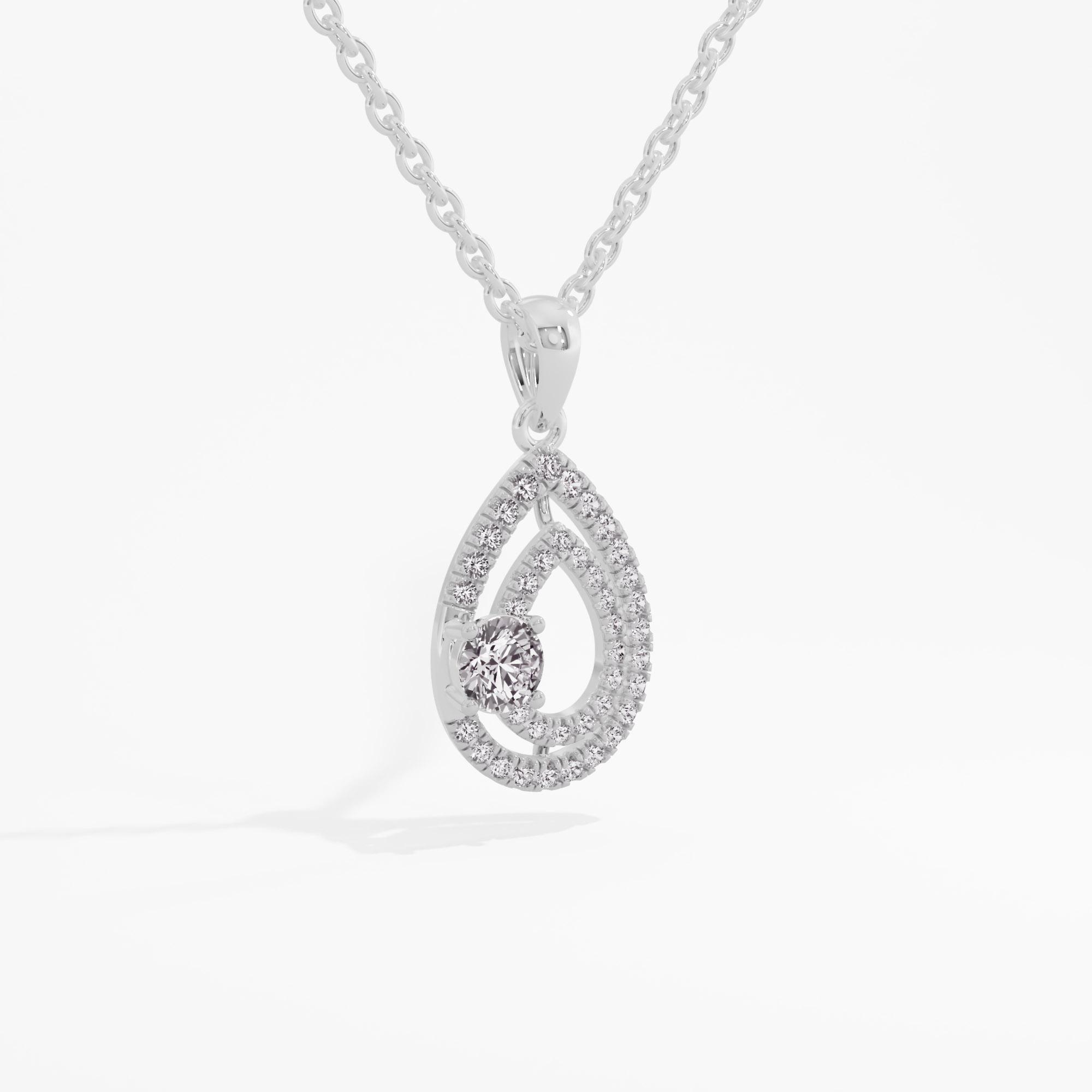 Pear Cascade Solitaire Pendant