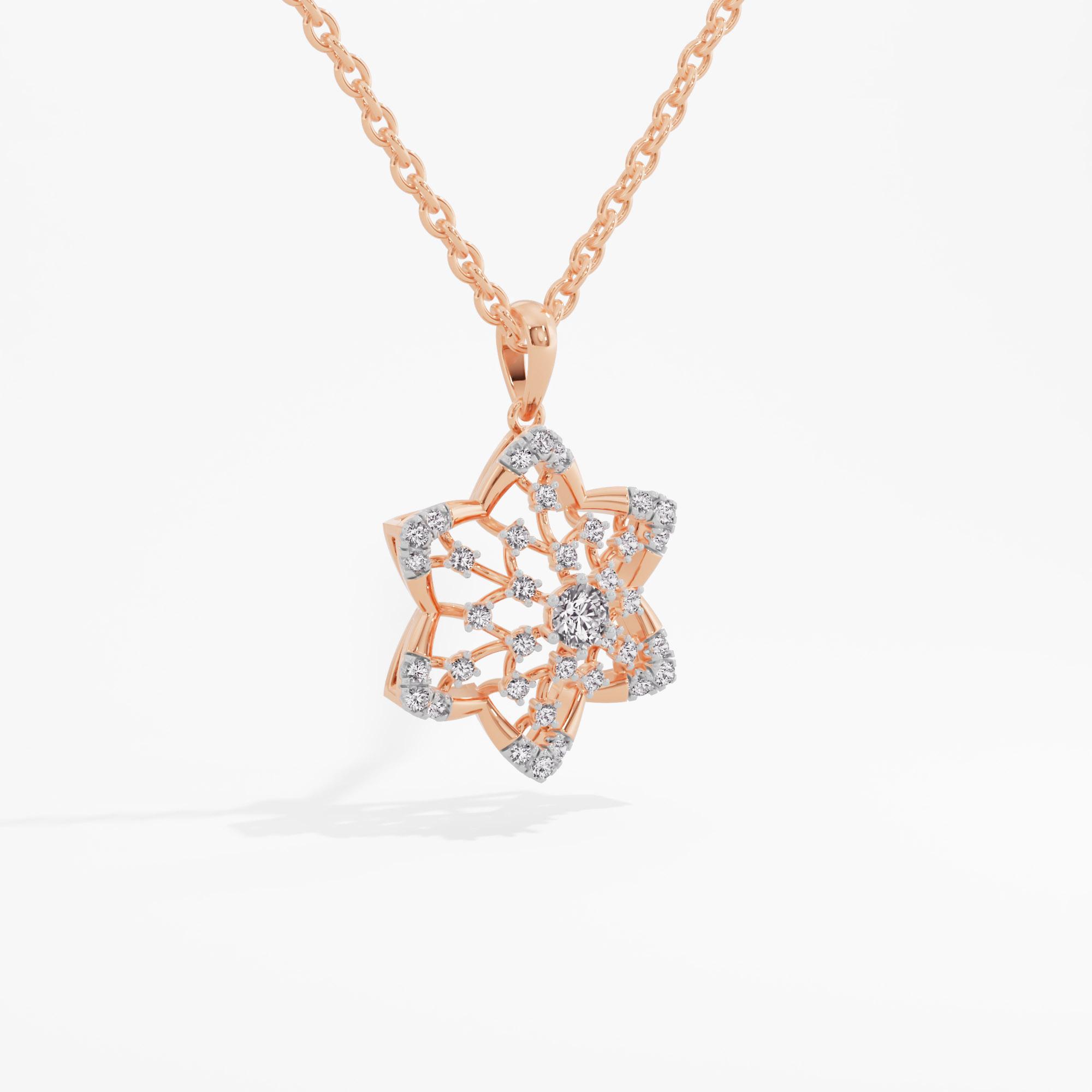 Star Bloom Solitaire Pendant
