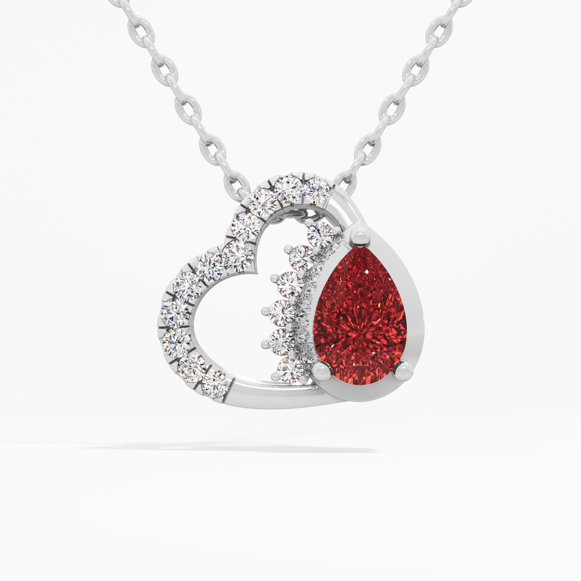 Scarlet Amor Heart Ruby Pendant
