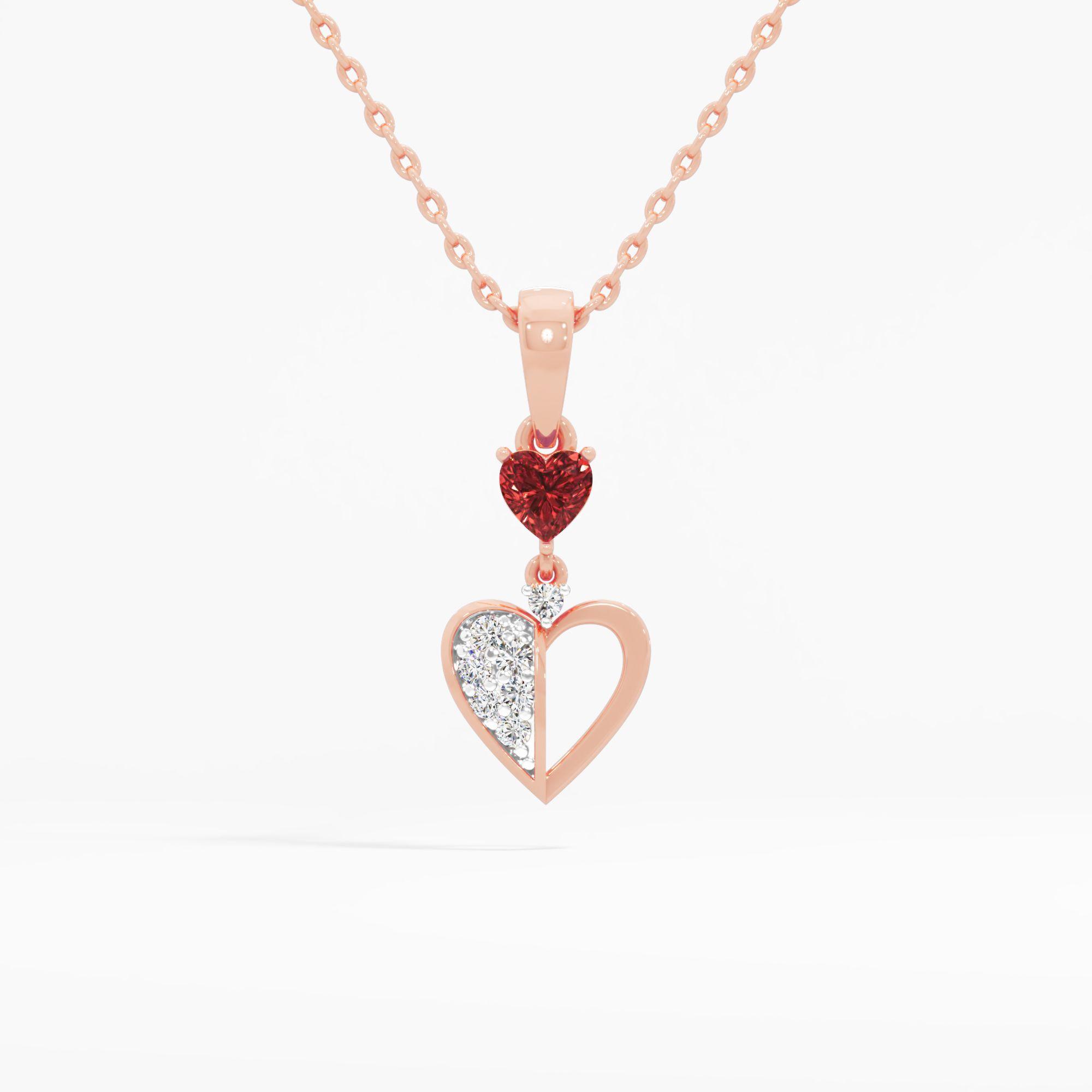 Split Heart Diamond Pendant