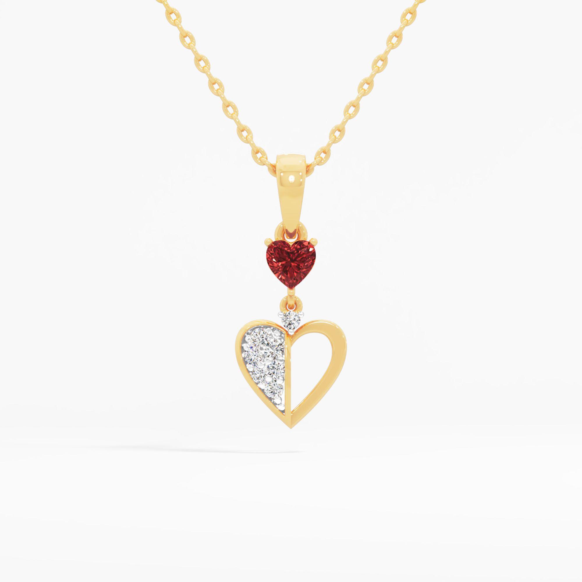Split Heart Diamond Pendant