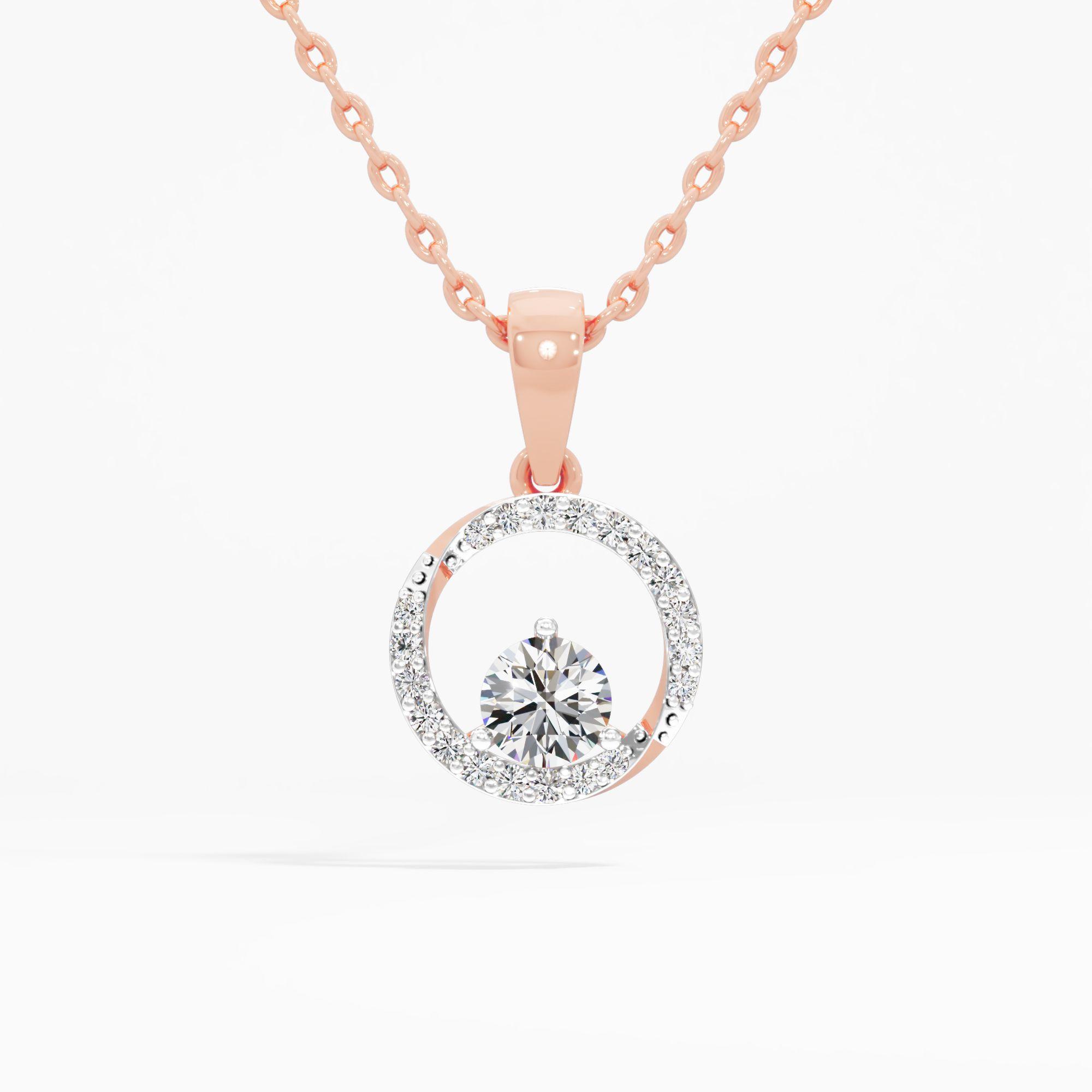 Open Halo Solitaire Diamond Pendant