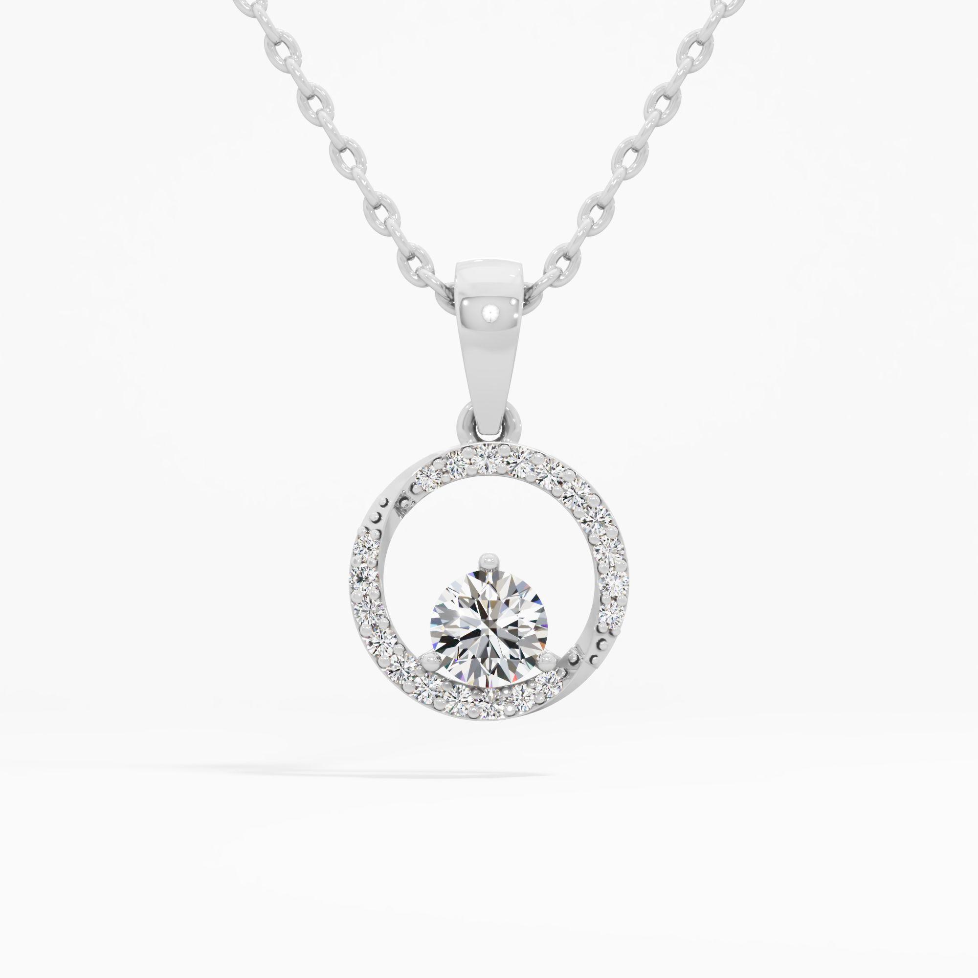 Open Halo Solitaire Diamond Pendant