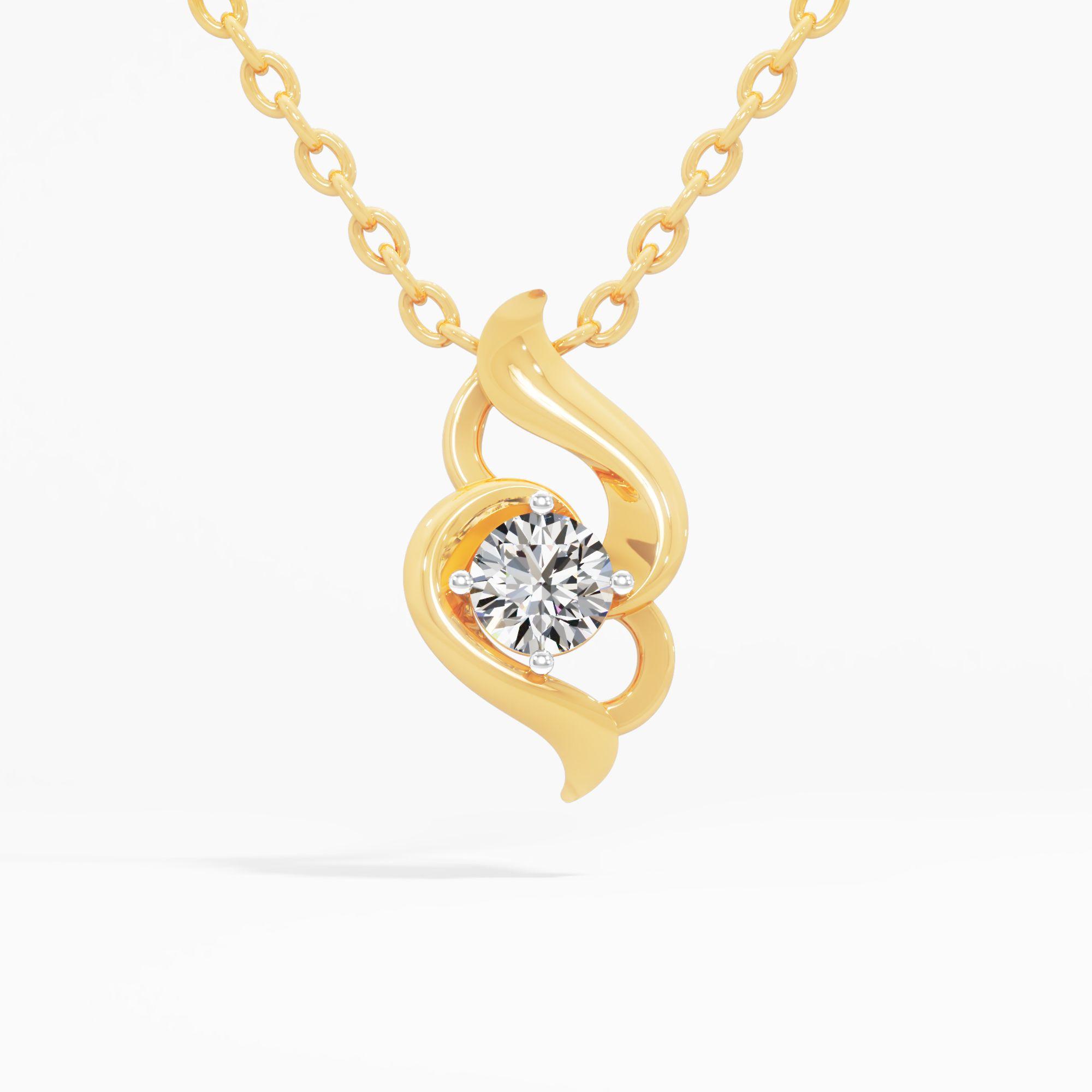 Fluid Embrace Solitaire Pendant
