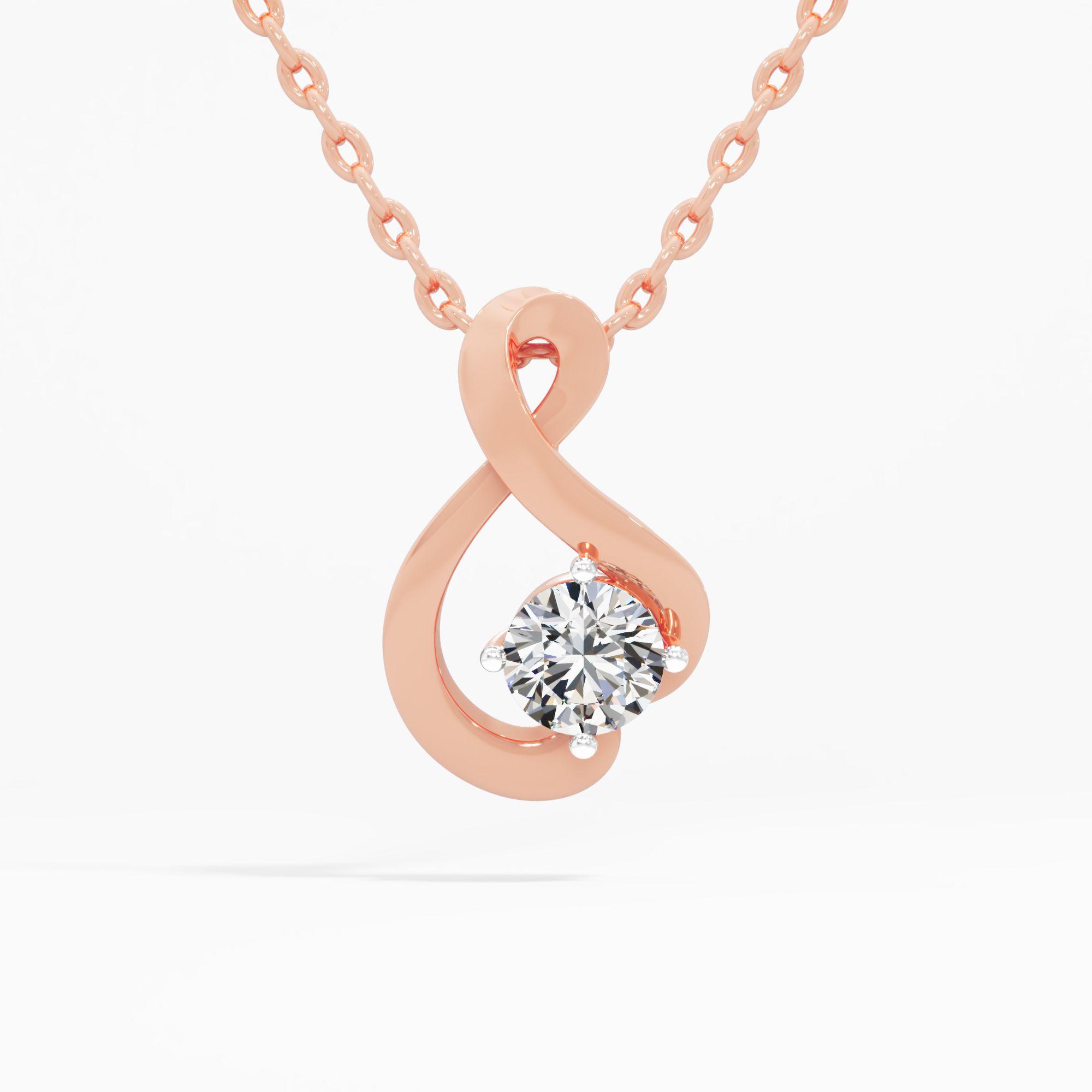 The Serene Swirl Solitaire Pendant