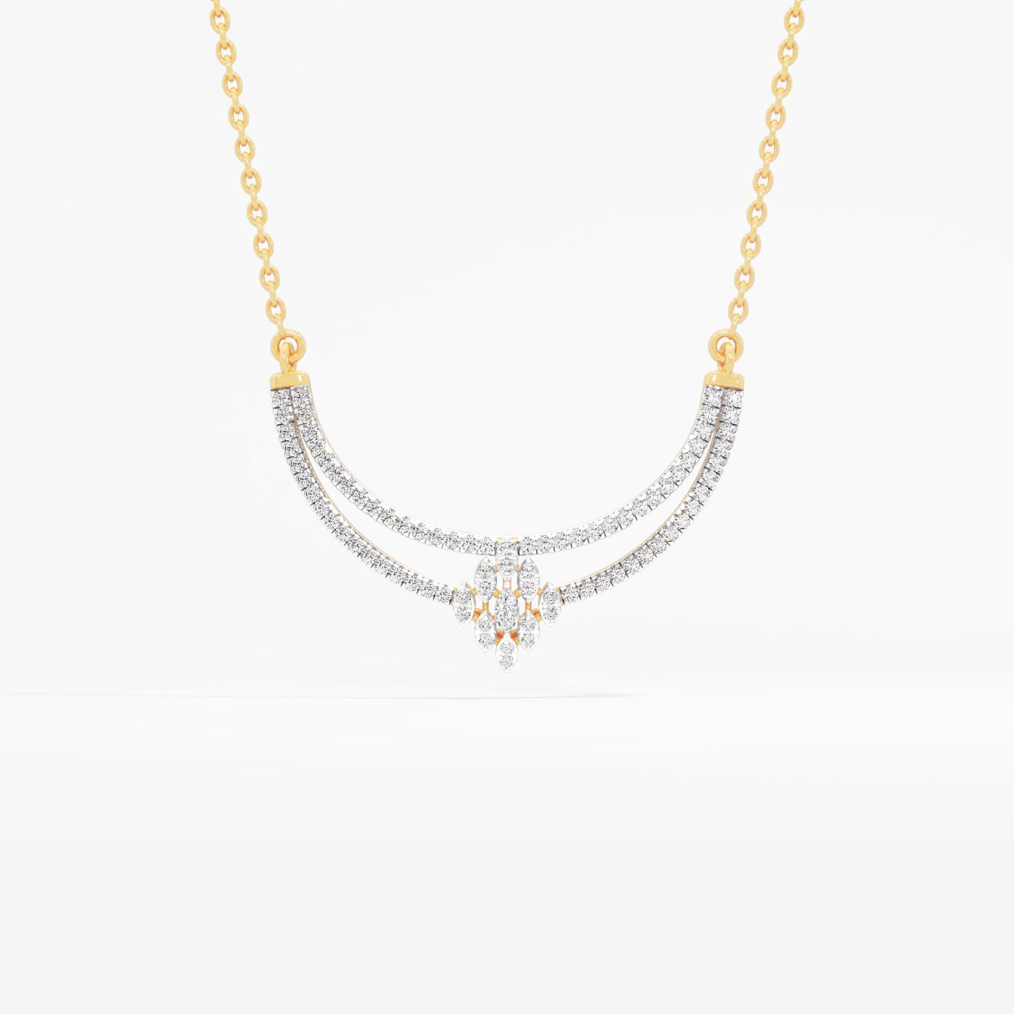 Double Arc Marquise Cluster Pendant