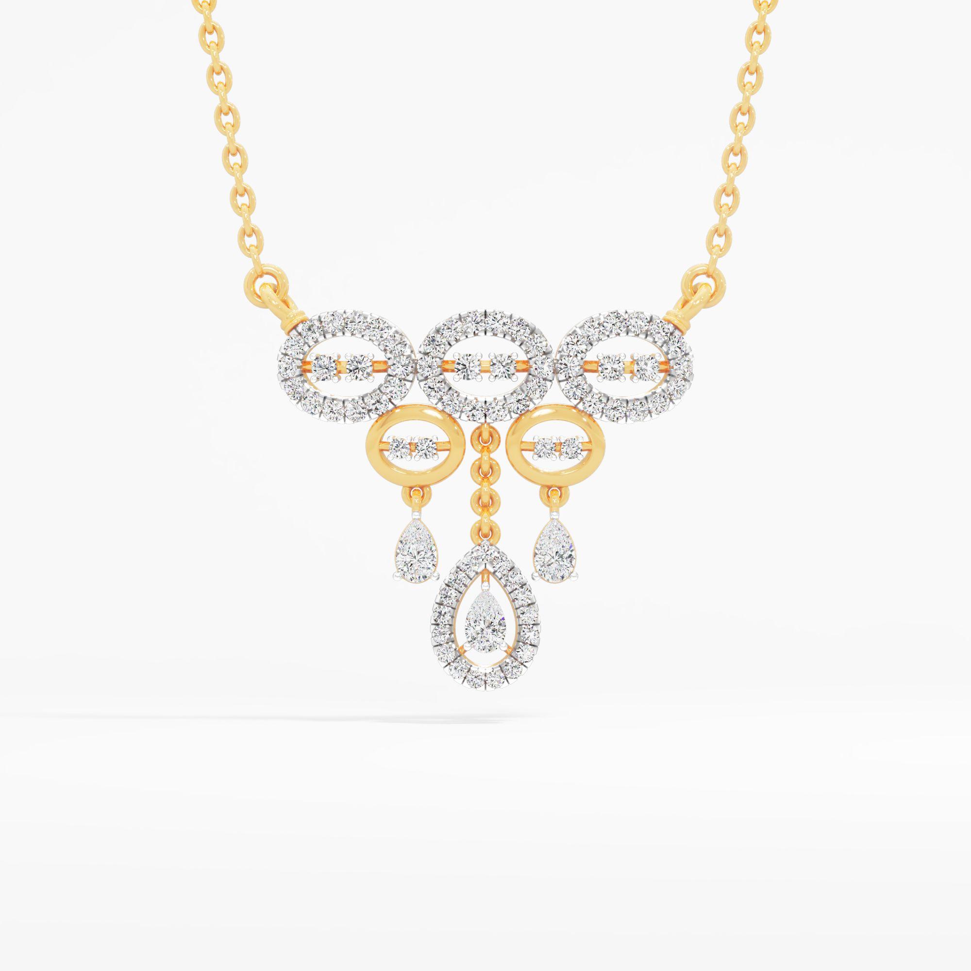 Triple Oval Drop Diamond Pendant