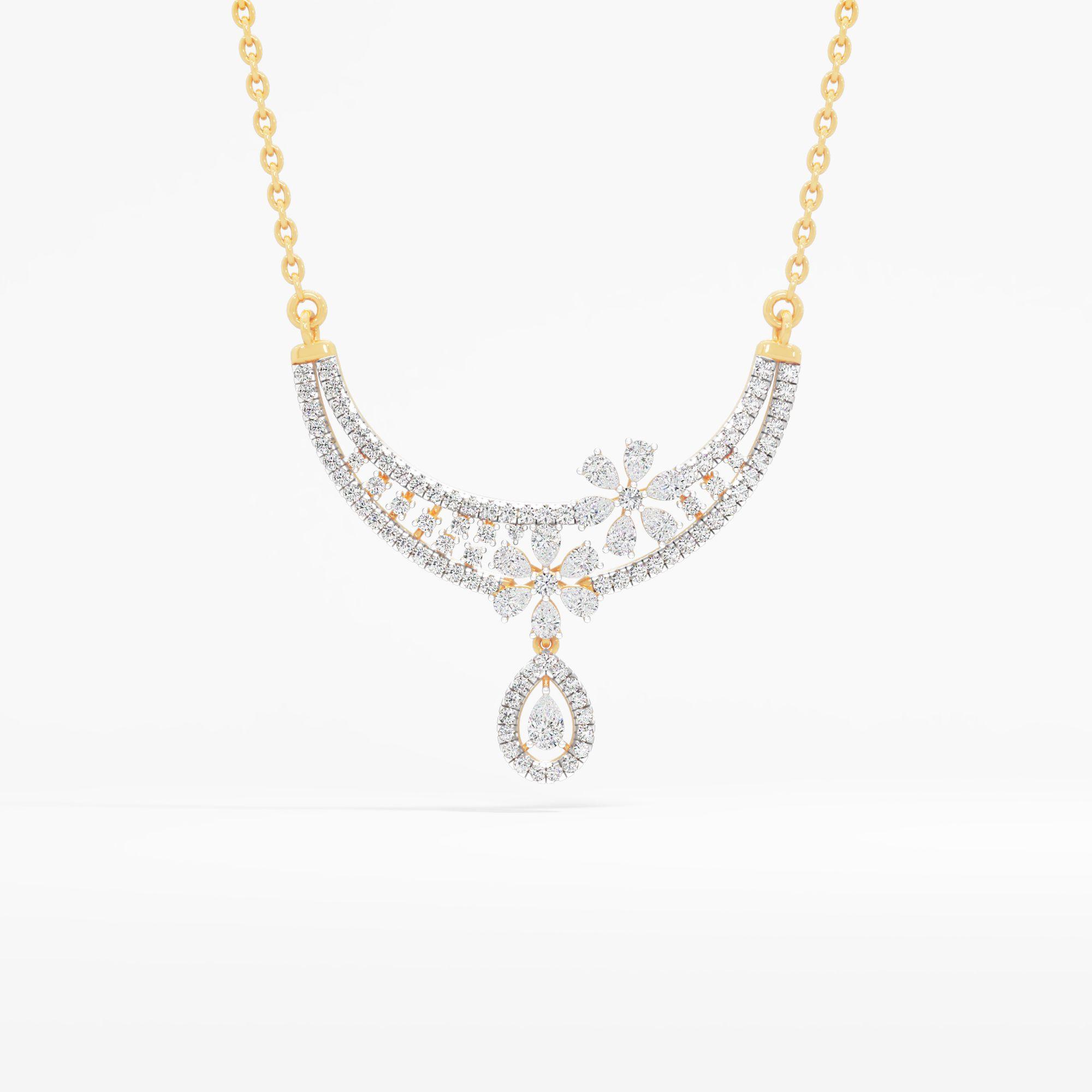 Floral Drop Pear Arc Pendant