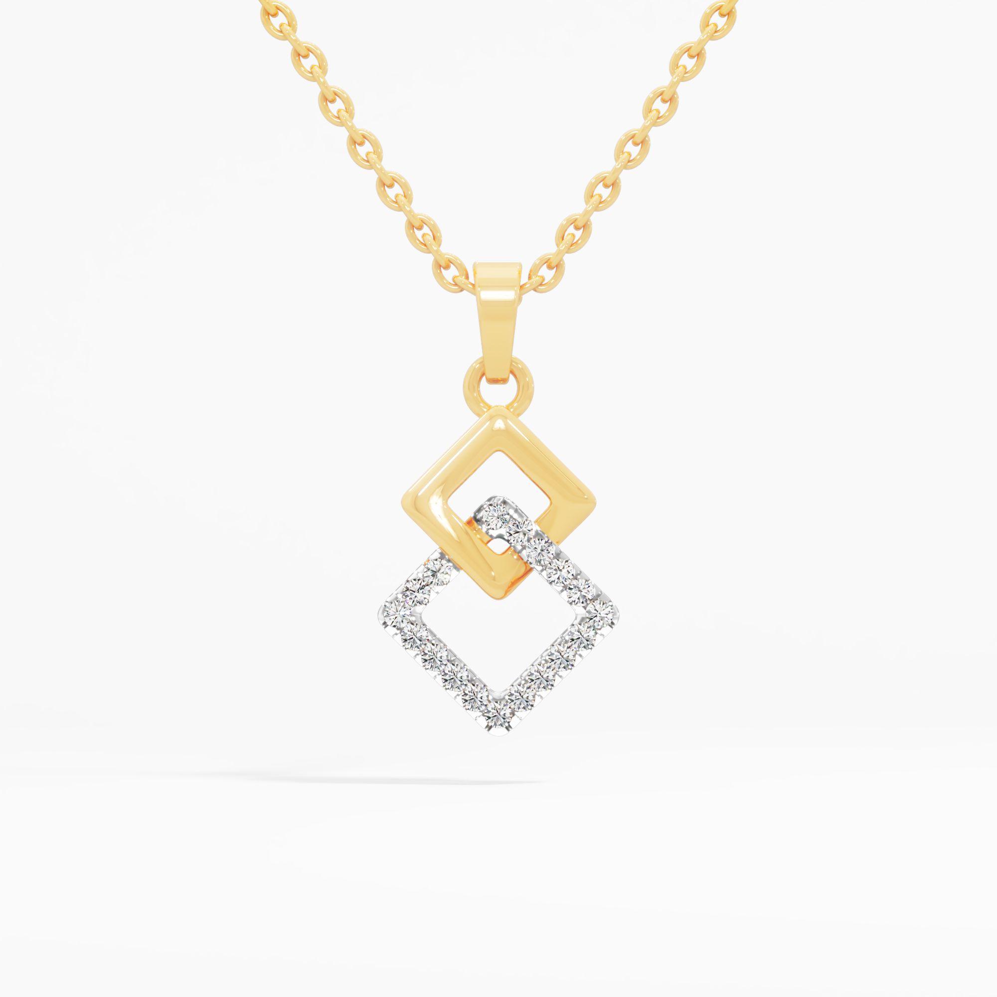 Geometric Dual Rhombus Drop Pendant