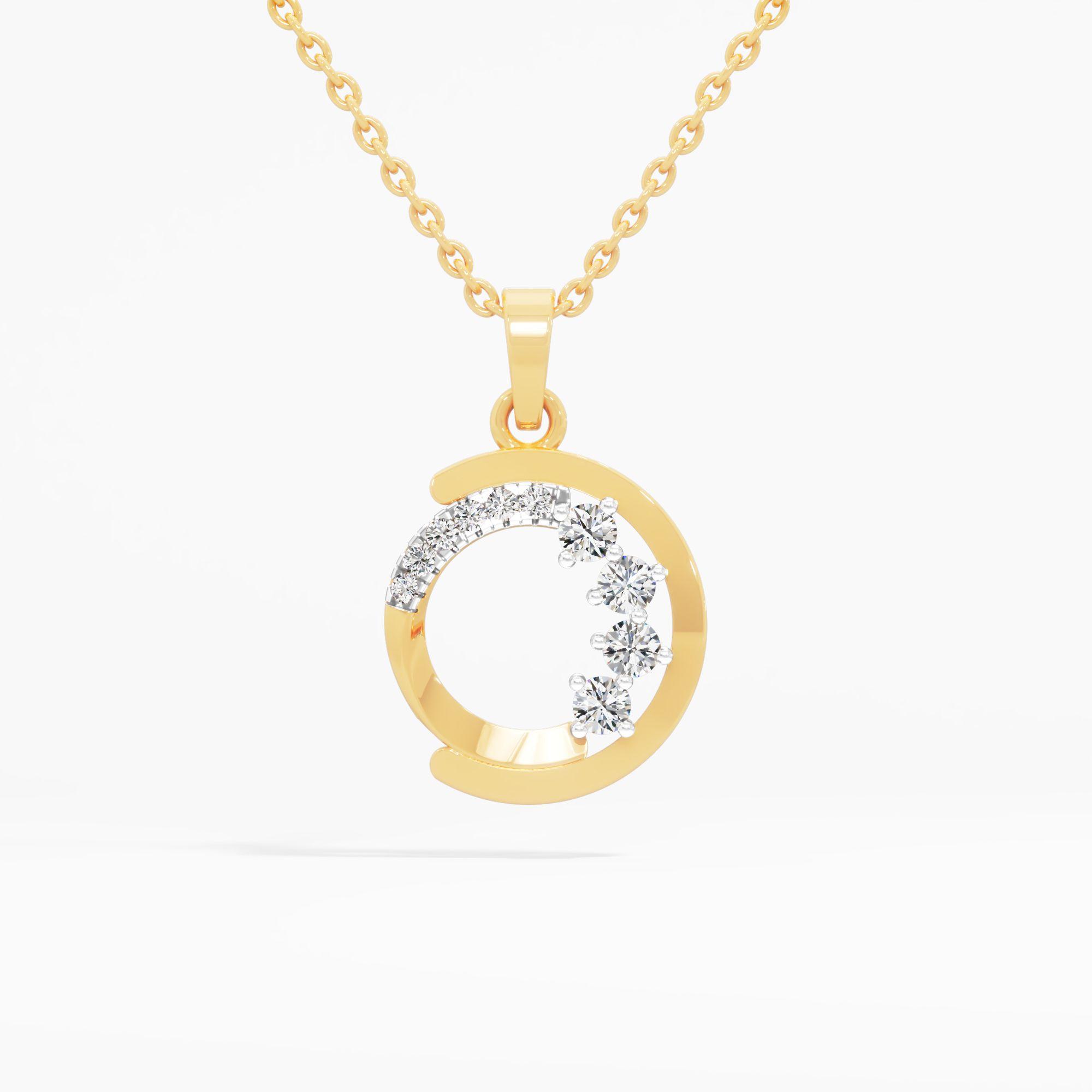 Curved Bloom Circle Pendant