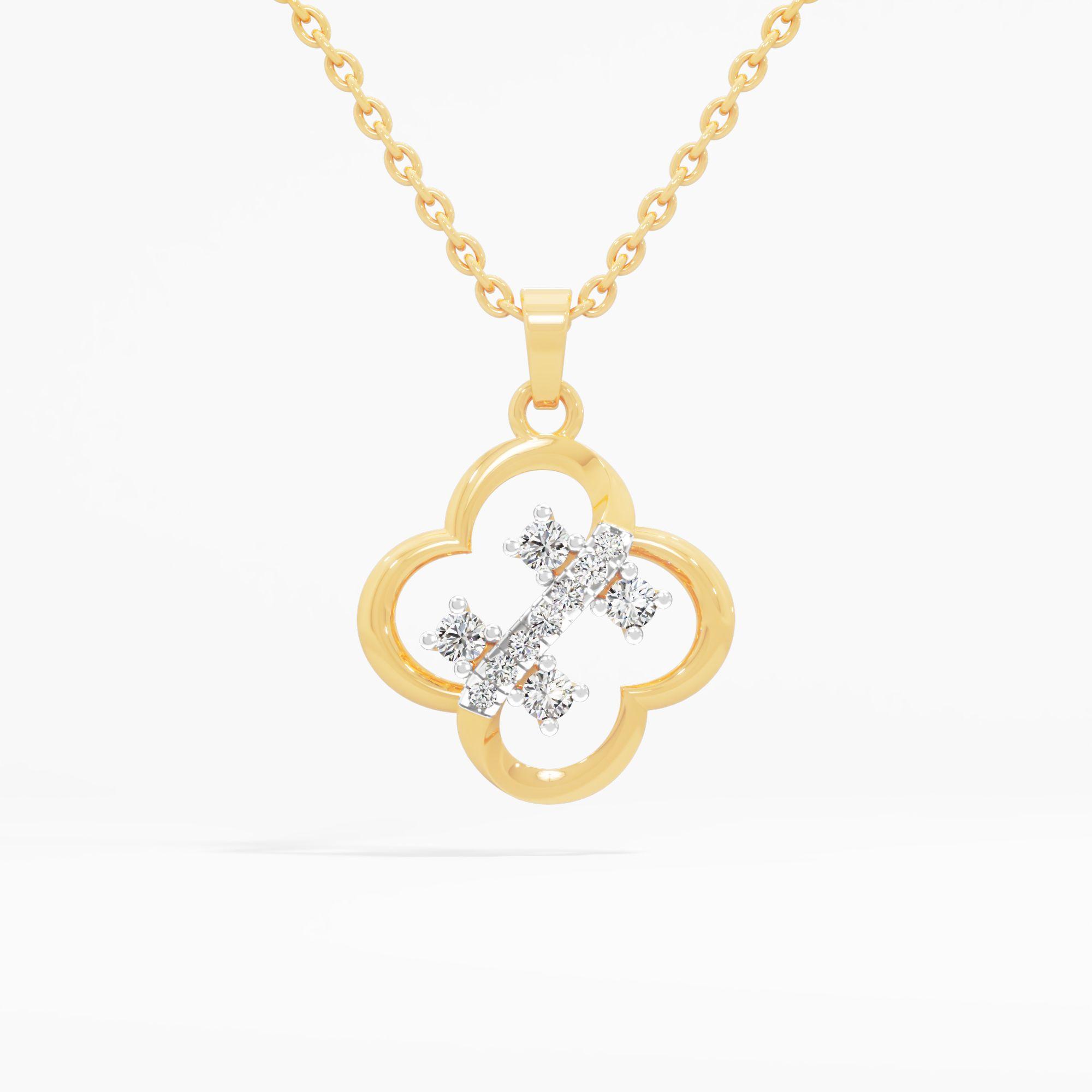 Quatrefoil Floral Diamond Pendant