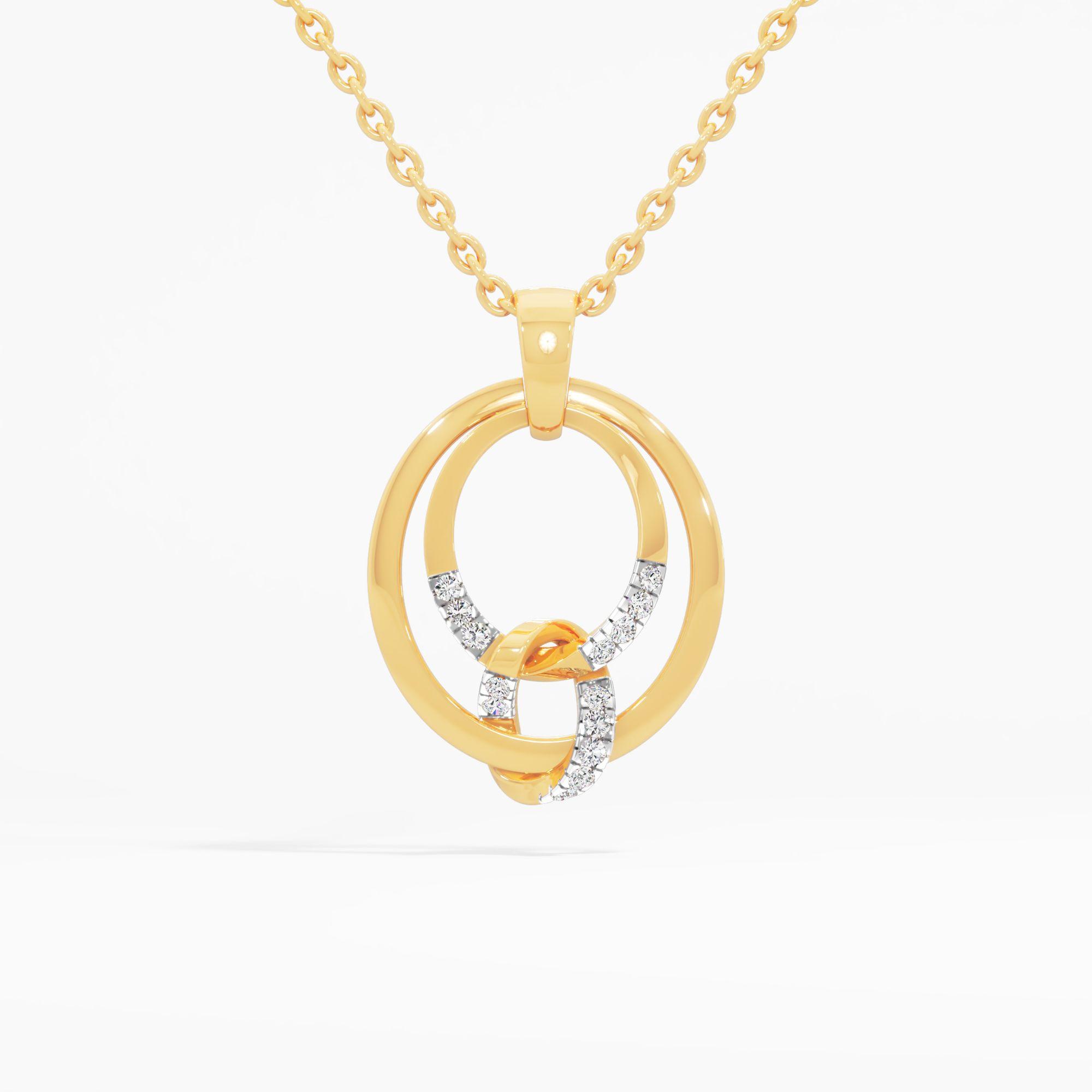 Interlinked Circle Diamond Pendant