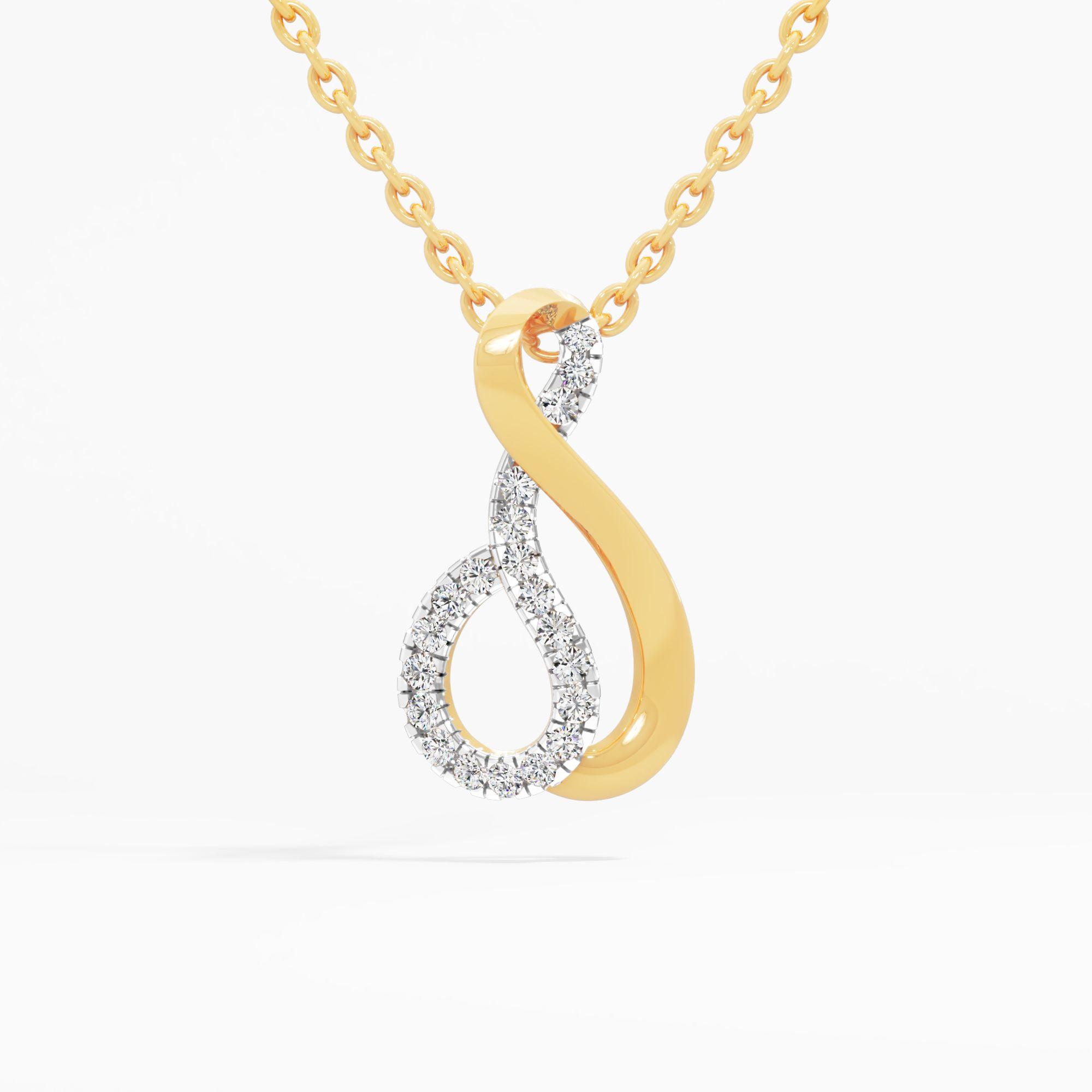 Twist Teardrop Diamond Pendant